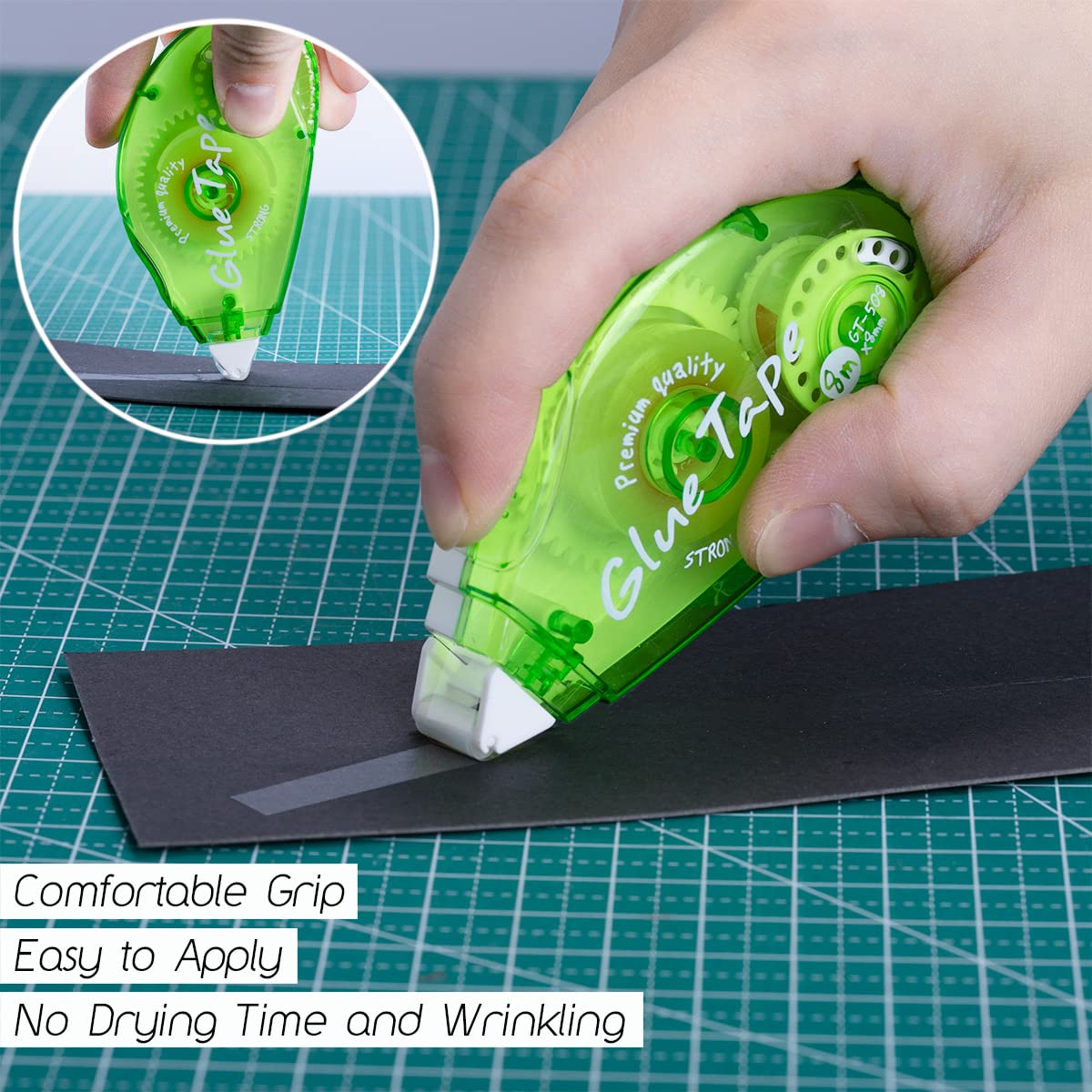 XUXU 6 Pack Double Sided Tape Roller, Scrapbooking Tape Glue Tape Permanent Adhesive Tape Dispenser Runner for Crafts and Arts Projects, Photo-Safe, 0.3-inch by 315-Inch