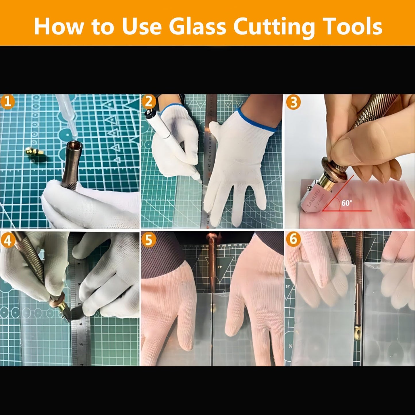 Glass Cutters Tool 3-23mm- Glass Cutting Tool for Thick Glass Tiles Mirrors and Mosaics- Glass Cutting Kit with Professional Carbide Tip and Automatic Oil System