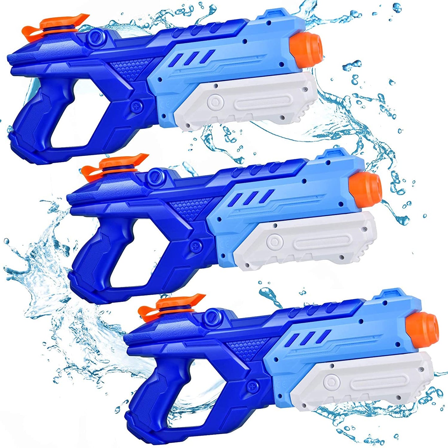 Quanquer 3 Pack Water Guns for Kids Adults - 600CC Squirt Water Toy Gun Super Blaster Soaker Long Range High Capacity Swimming Pool Beach Outdoor Fighting Toys for Boys Girls (Blue)