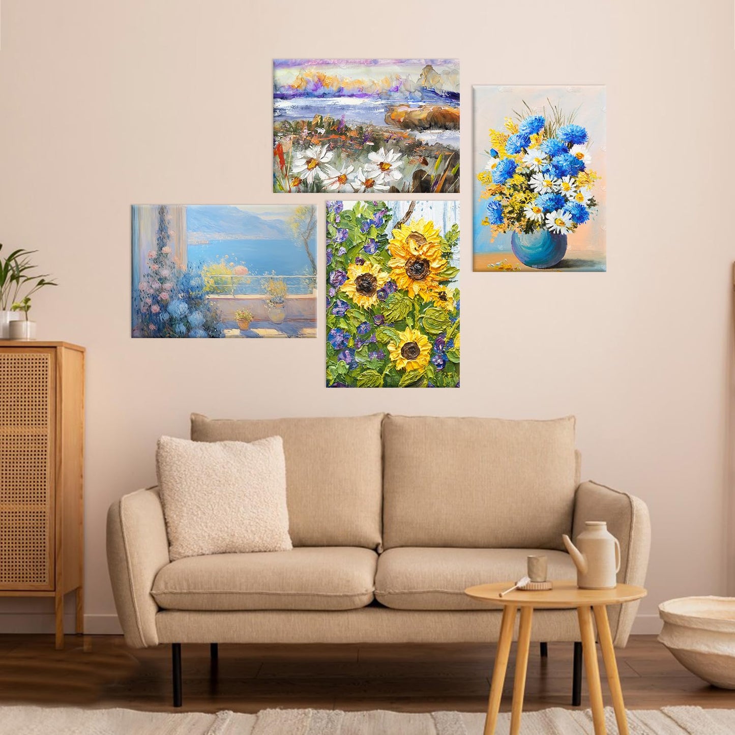 Stretched Canvas for Painting, 5 Pack 8x10 Canvas Value Pack, Primed Acid-Free Cotton Blank Canvas, Paint Canvases for Oil & Acrylic Paint.