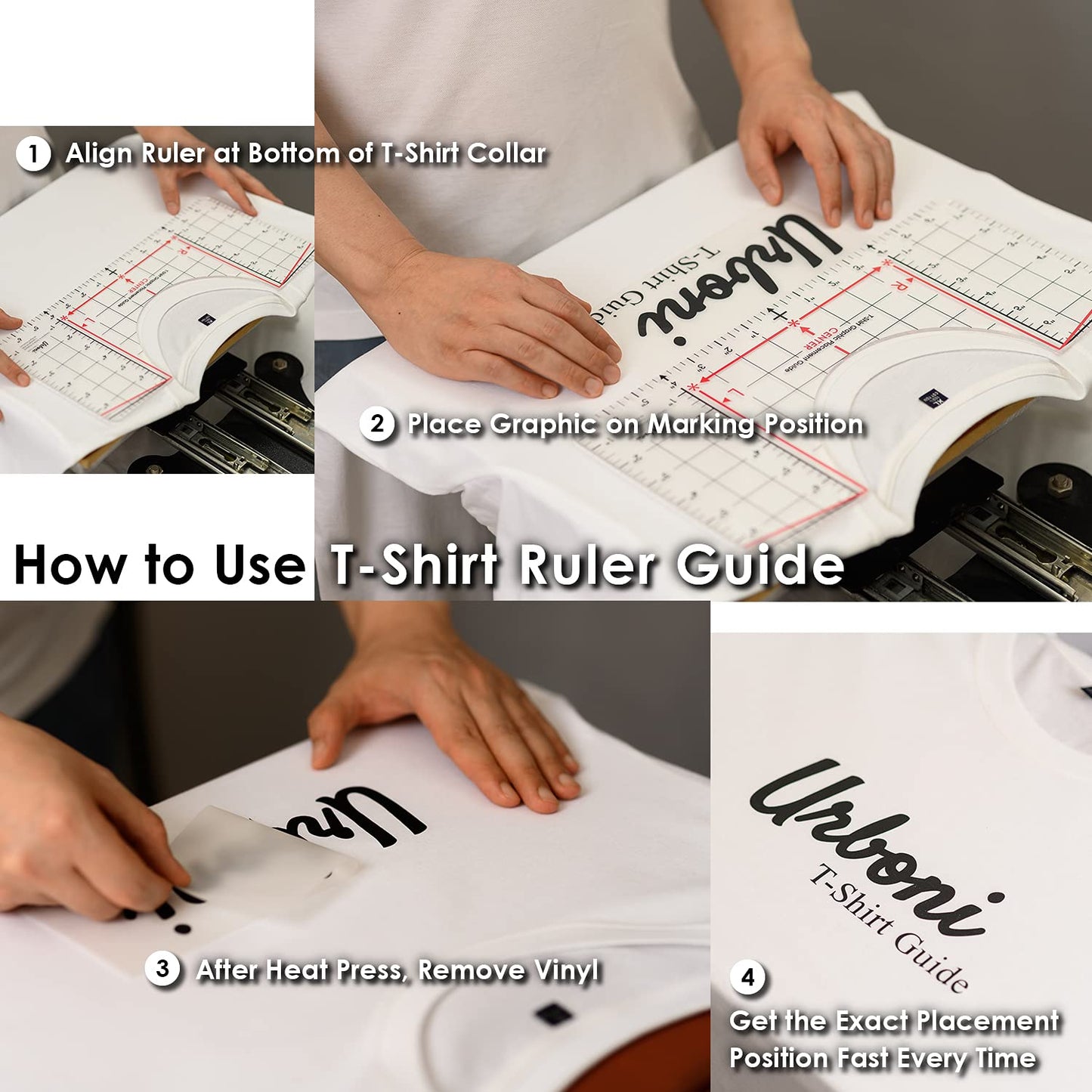 Standard Size - Tshirt Ruler Guide Vinyl Alignment, Shirt Measurement Tool Placement Center Design, DTF Template, Left Chest Logo Pocket, Accessories for Cricut, Heat Press Sublimation, HTV Transfer