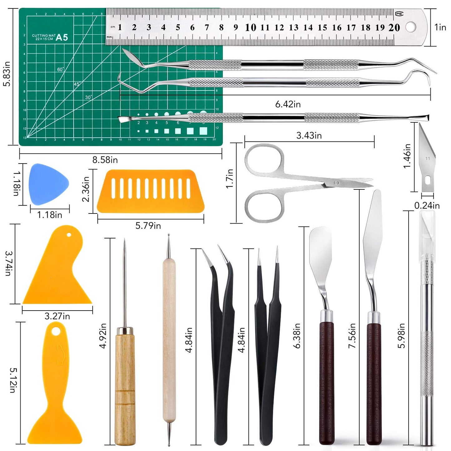 28 PCS Precision Craft Tools Set Vinyl Weeding Tools Kit for Weeding Vinyl, DIY Art Work Cutting, Hobby, Scrapbook