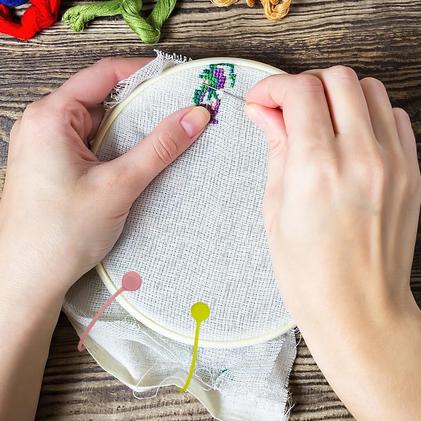 4 pcs Needle Minders Magnetic Cross Stitch Fabric Clips, Macron Color Magnetic Needle Minder, Perfect Cross-Stitch Embroidery and Needlework Accessories, Ideal Gift for Craft Enthusiasts