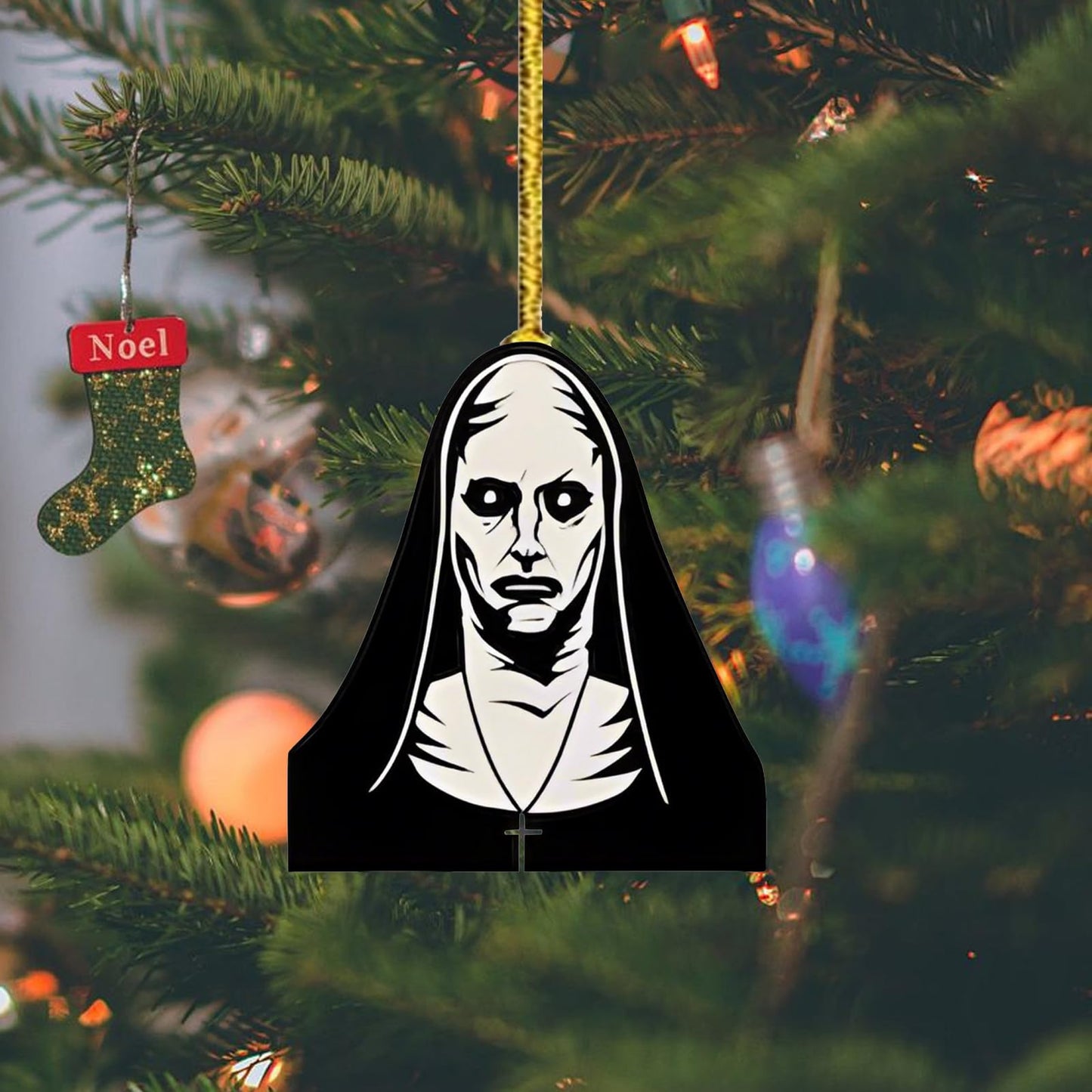 Halloween Tree Decoration - 12 Pcs Acrylic Pendant, Large Scary Movie Characters, Funny Cartoon Ornament