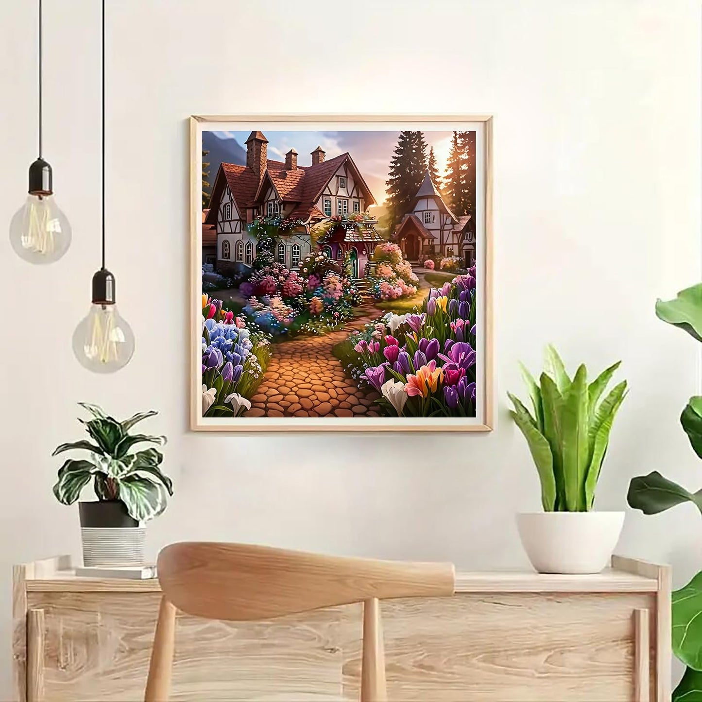 GXGLLPZBY 5D Diamond Painting Kit for Adults Beginners,DIY House Flower Paint By Diamond Art Kits,Suitability Friends Full Round Drill Diamonds Dots Gem Art,Home Wall Decor 13.78x13.78 Inch