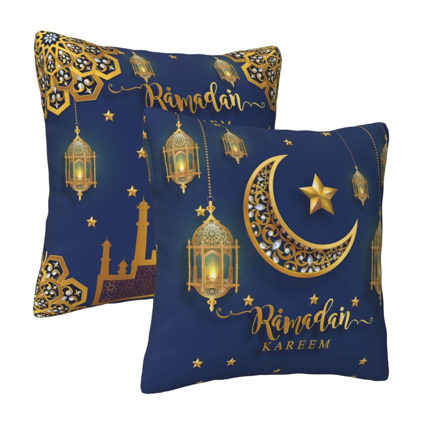 Senheol Set of 2 Ramadan Kareem Throw Pillow Cover 18x18 Inch, Gifts for Couch Pillows, Decoration