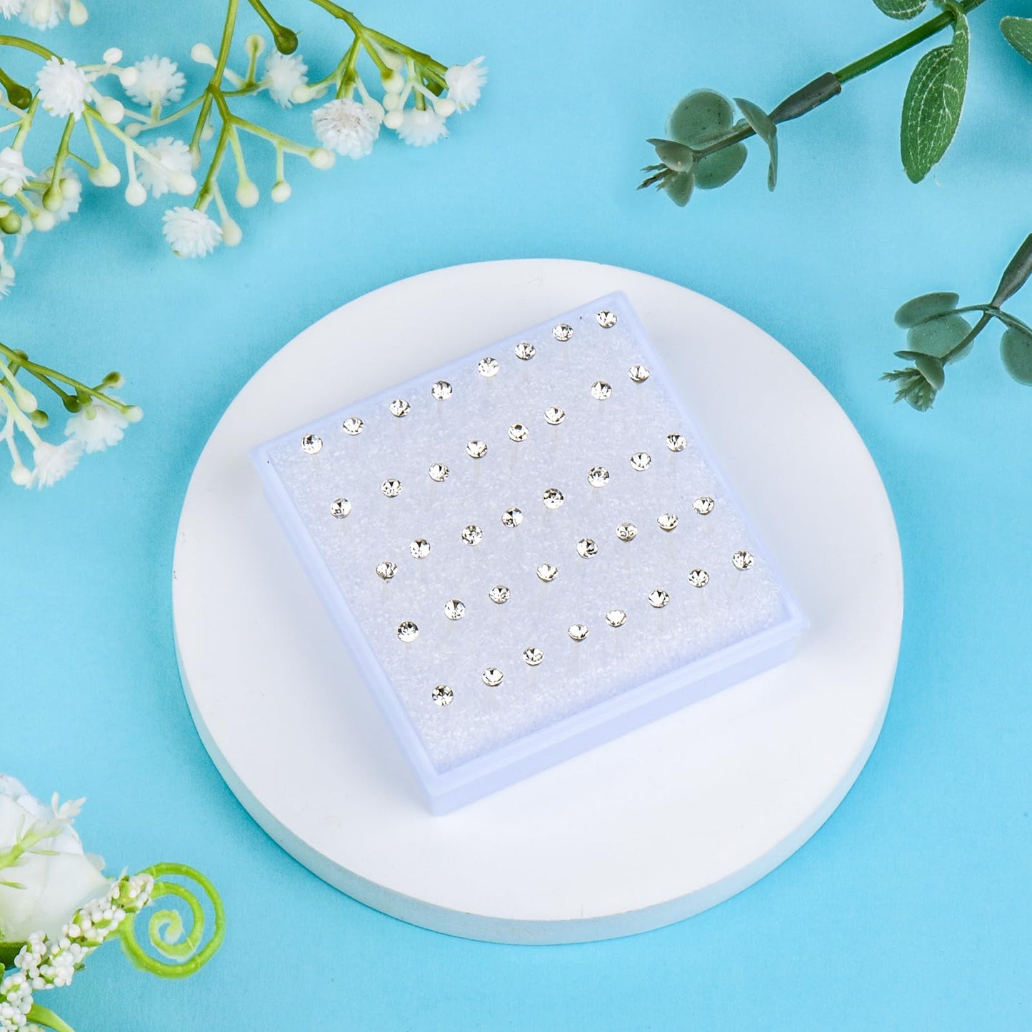 Plastic Earrings,80pcs Cubic Zirconia Earrings for Gril, medical grade plastic Post earrings for sensitive ears, 3mm stud for women hypoallergenic