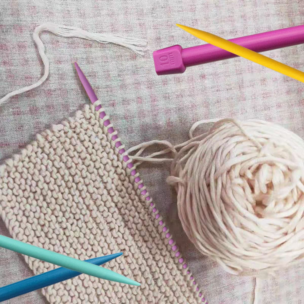 ITROLLE Knitting Needle 14PCS 4mm 5mm 6mm 7mm 8mm 9mm 10mm Colourful Single Pointed Knitting Straight Pins