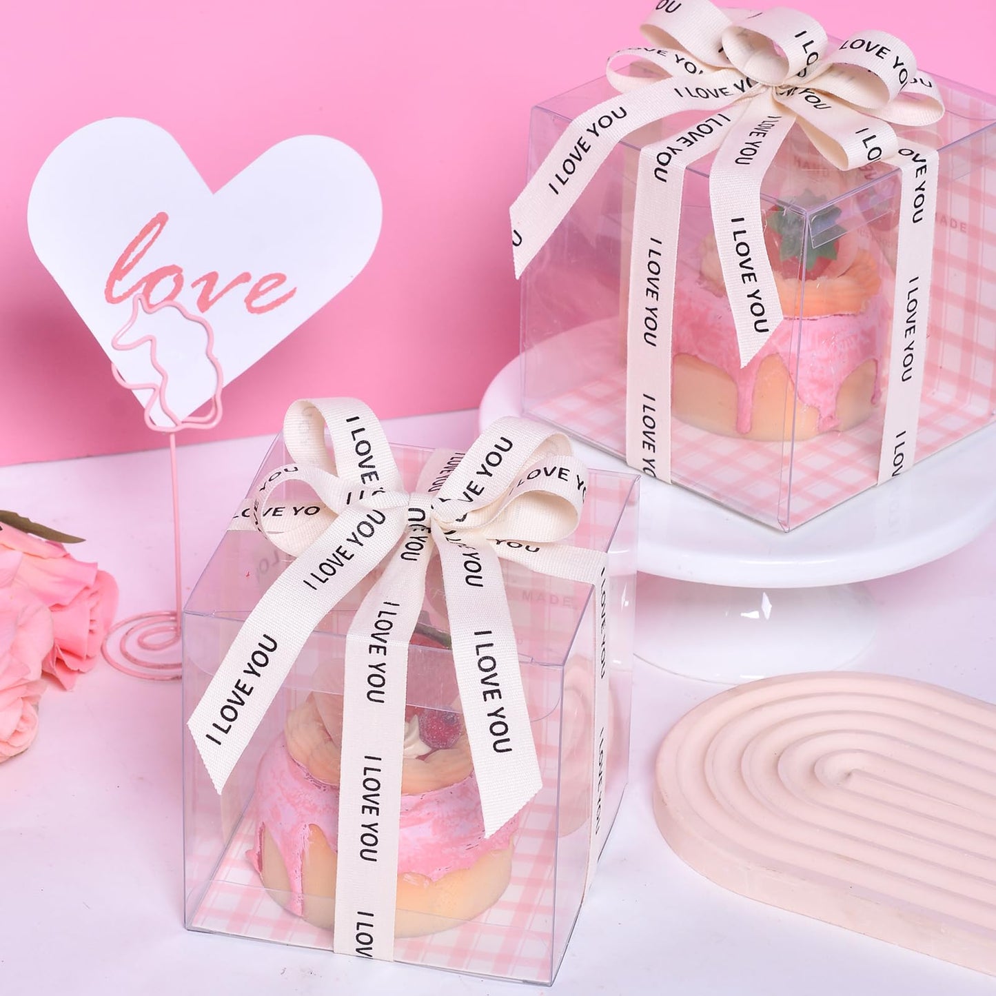 I Love You Cotton Ribbon for Gift Wrapping Crafts Flower Bouquet Party Decoration 5/8 Inch x 10 Yard