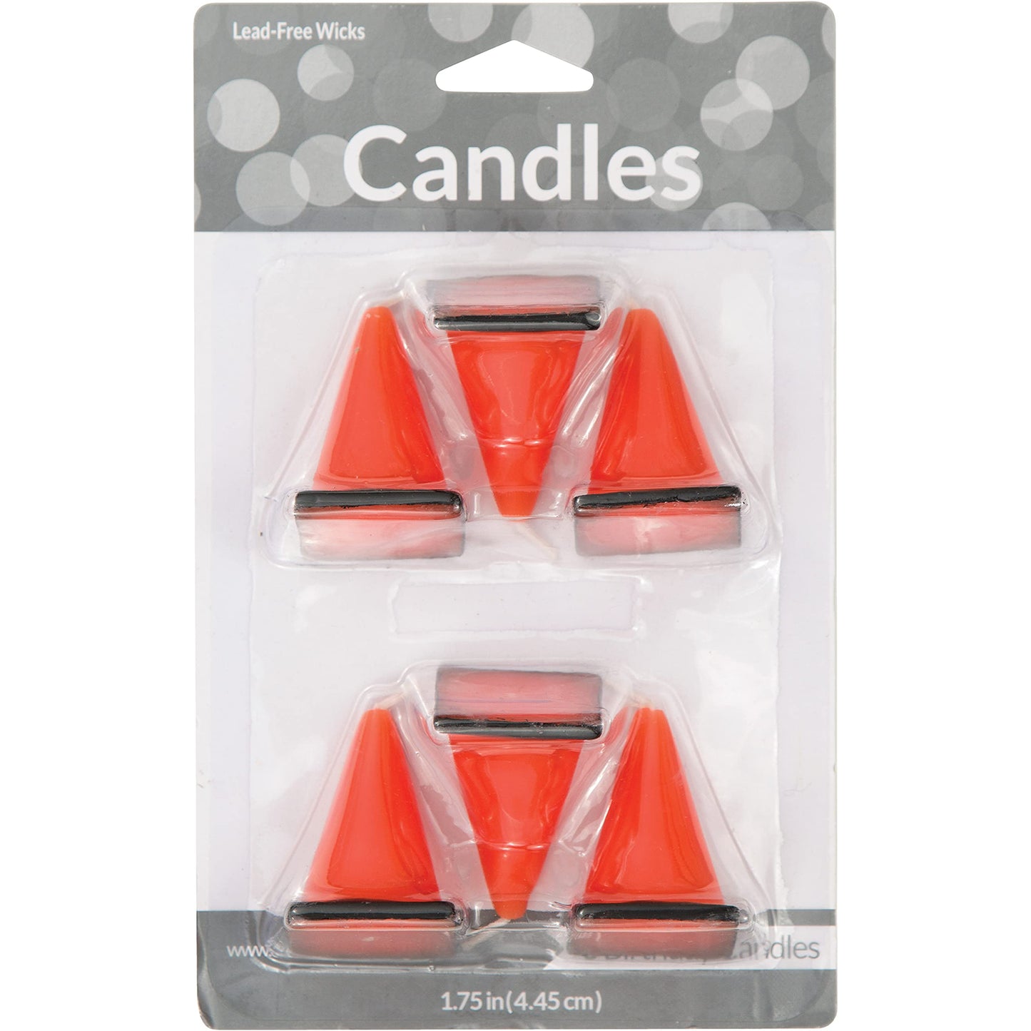 Creative Converting 6-Count Molded Candles, Cone-Shaped Under Construction -