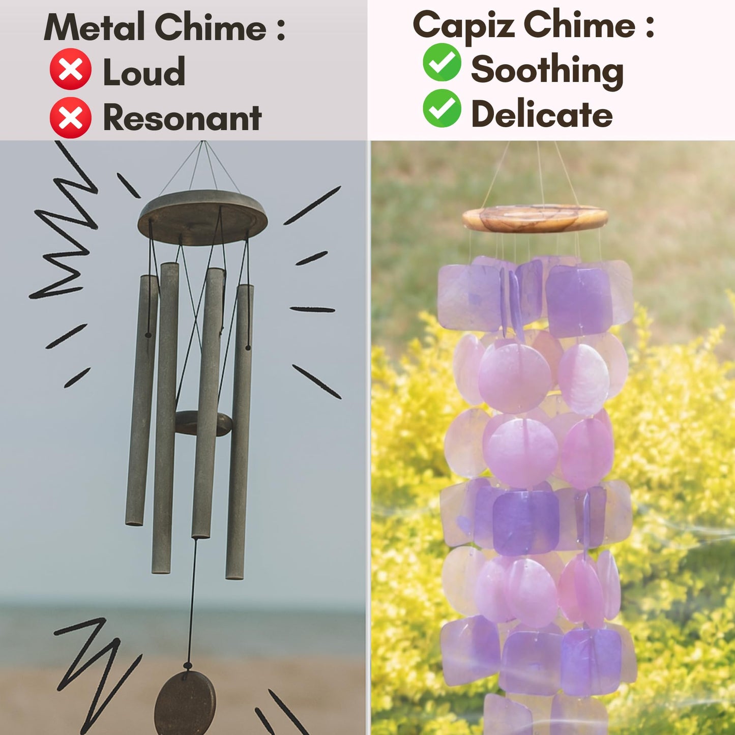 Solange & Frances Wind Chimes for Outside. Spring Decor Windchimes Outdoors Patio Decor. Unique Birthday Gifts for Women, Gift for Women Ideas (Purple & Pink)