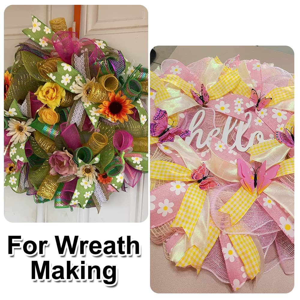 TONIFUL Burlap Black Wired Ribbon, 1 1/2 inch 10 Yard Jute Ribbon for Decoration Bows Tree Toppers Ribbons Craft Gift Wrapping Wreath Sewing, for Christmas Wreath Decor