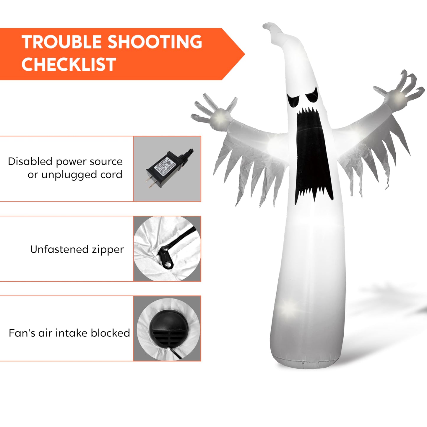 Joiedomi 12 FT Halloween Inflatables Outdoor Decorations, Scary Ghost Halloween Decor, Inflatable Ghost Blow Ups for Yard with LEDs for Outside Yard Decorations