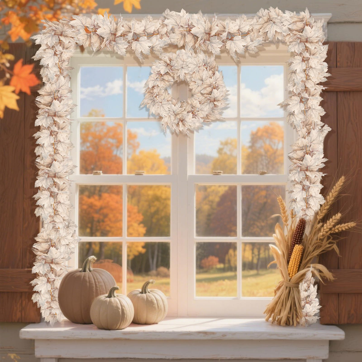 2 Pack Fall Maples Leaves Garland 6 FT Artificial Fall Decorations for Home