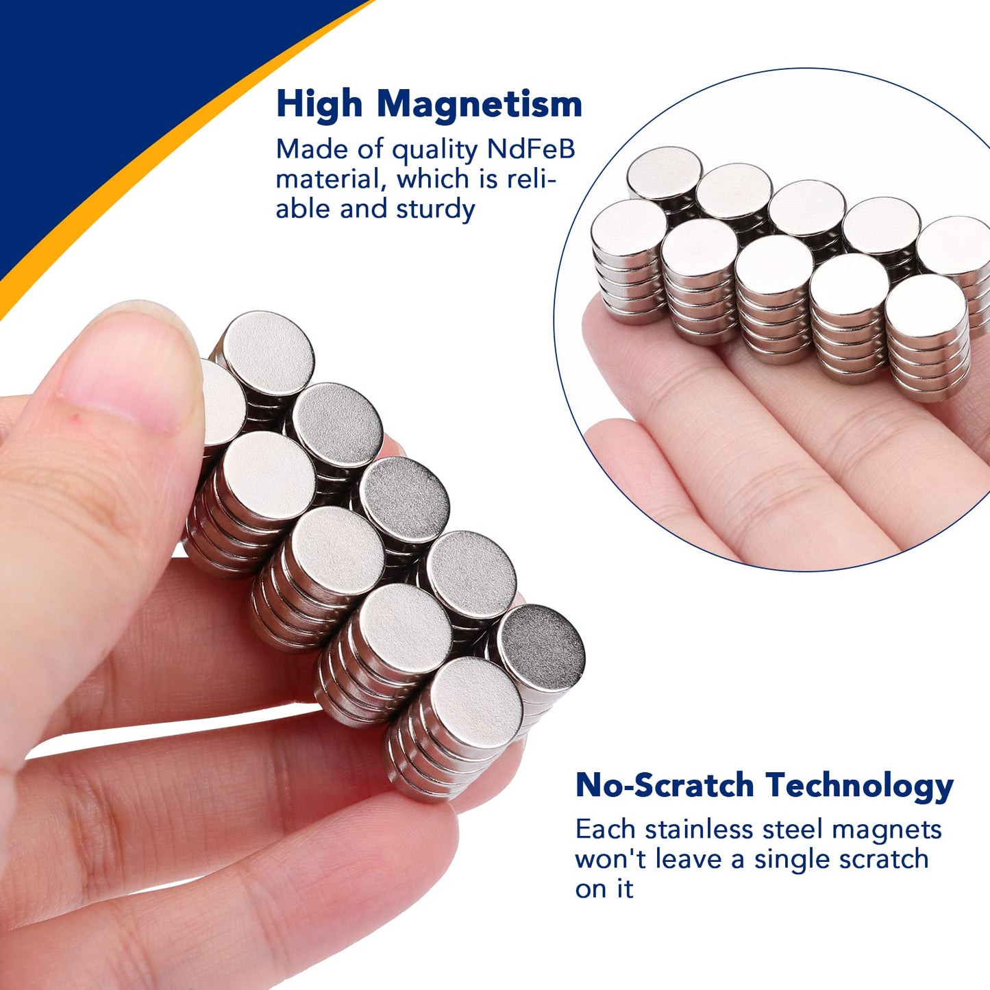 DIYMAG Magnets, 80Pcs Small Round Fridge Magnets for Whiteboard, Multi-Use Tiny Neodymium Office Magnet for Crafts, Refrigerator, Dry Erase Board Magnet