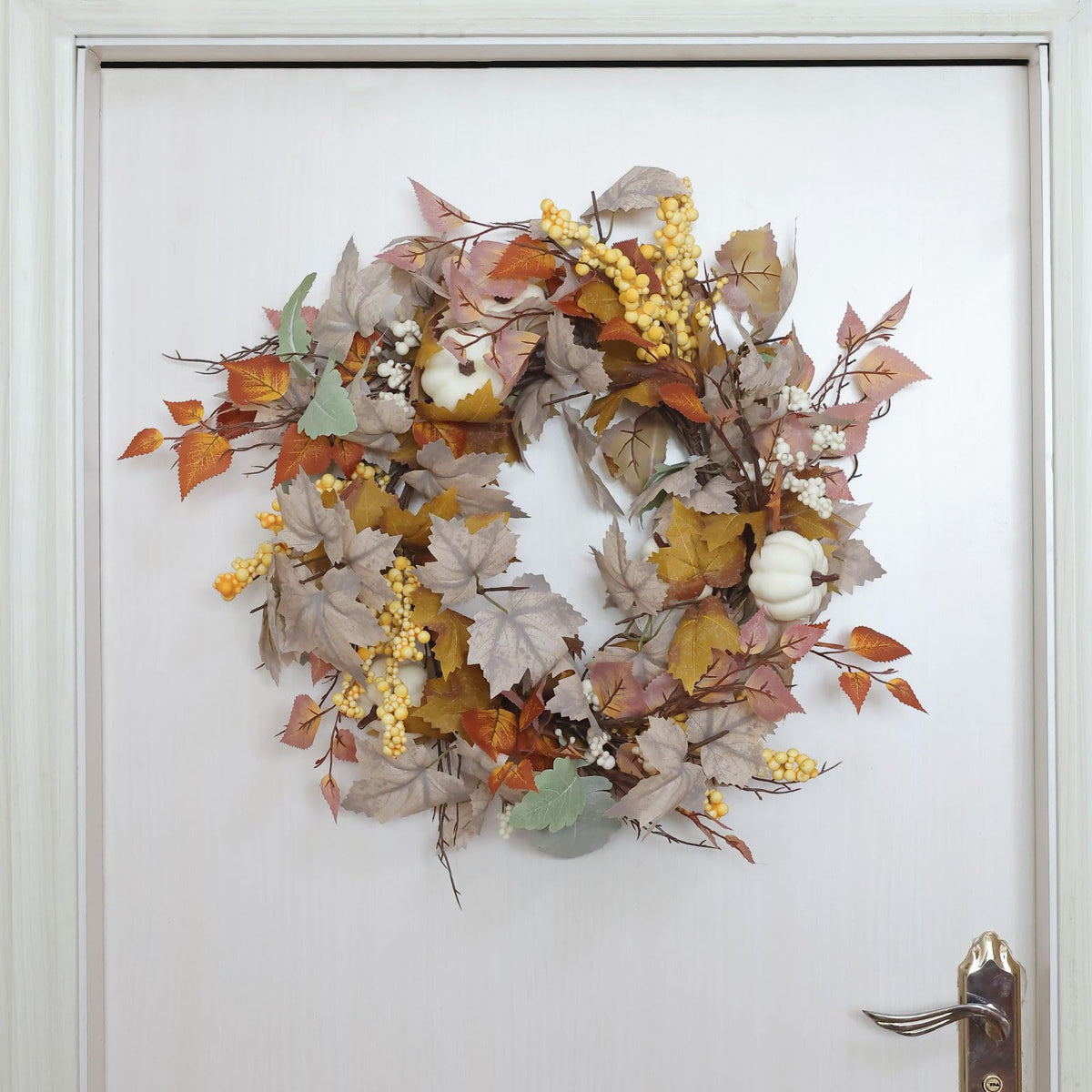 MIZII Fall Decor Artificial Maples Leaf Pumpkin Garland 6FT Autumn Maple Vines Garland Thanksgiving Halloween Harvest Decorations for Home Porch Mantle Fireplace Farmhouse Outdoor Indoor (6FT,Fall)