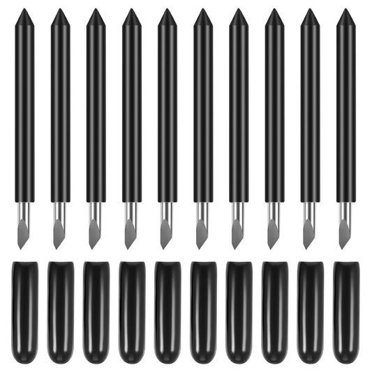 10PCS Deep Point Cutting Blades Compatible with Maker/Maker 3/Explore Air/Air 2/Explore Air 3 Cutting Machines Replacement Blades for Glitter Vinyl, Cardstock, Faux Leather, Adhesive Foil, Vellum