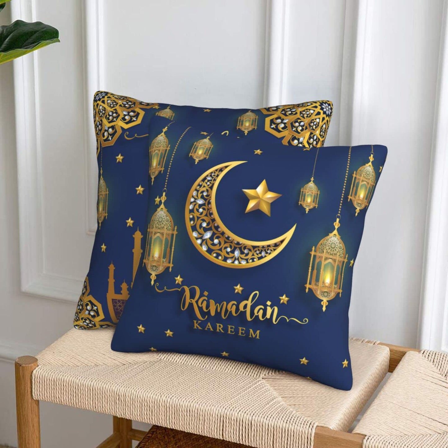 Senheol Set of 2 Ramadan Kareem Throw Pillow Cover 18x18 Inch, Gifts for Couch Pillows, Decoration
