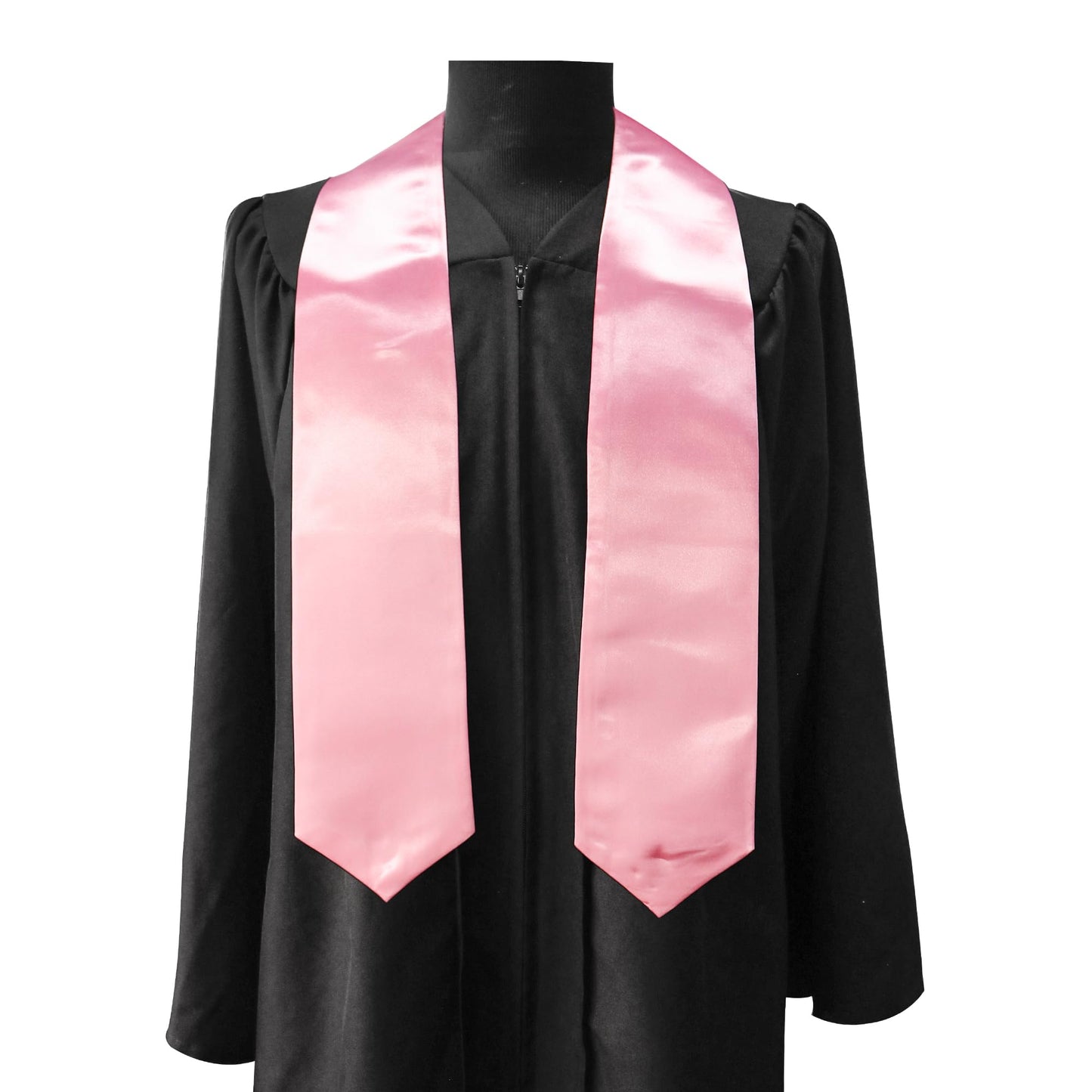 GraduationMall Unisex Adult Plain Graduation Stole 60" Pink