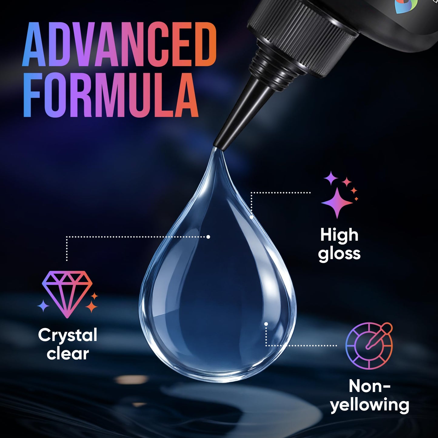 CRAFT RESIN UV Resin Kit with Light - 36W 22 LED Big Lamp and 200g Hard Type Low Viscosity UV Epoxy Resin, Crystal Clear & Non-Yellowing - Starter Kit for Jewelry Making