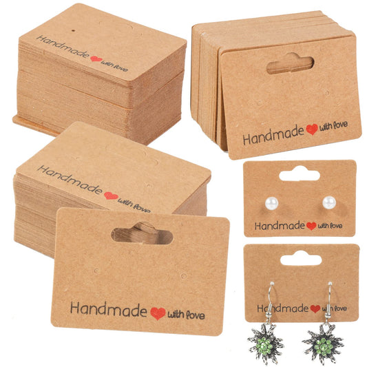 150PCS Earring Cards,5x3.5cm Earring Display Cards for Selling,Brown Earring Holder 2022