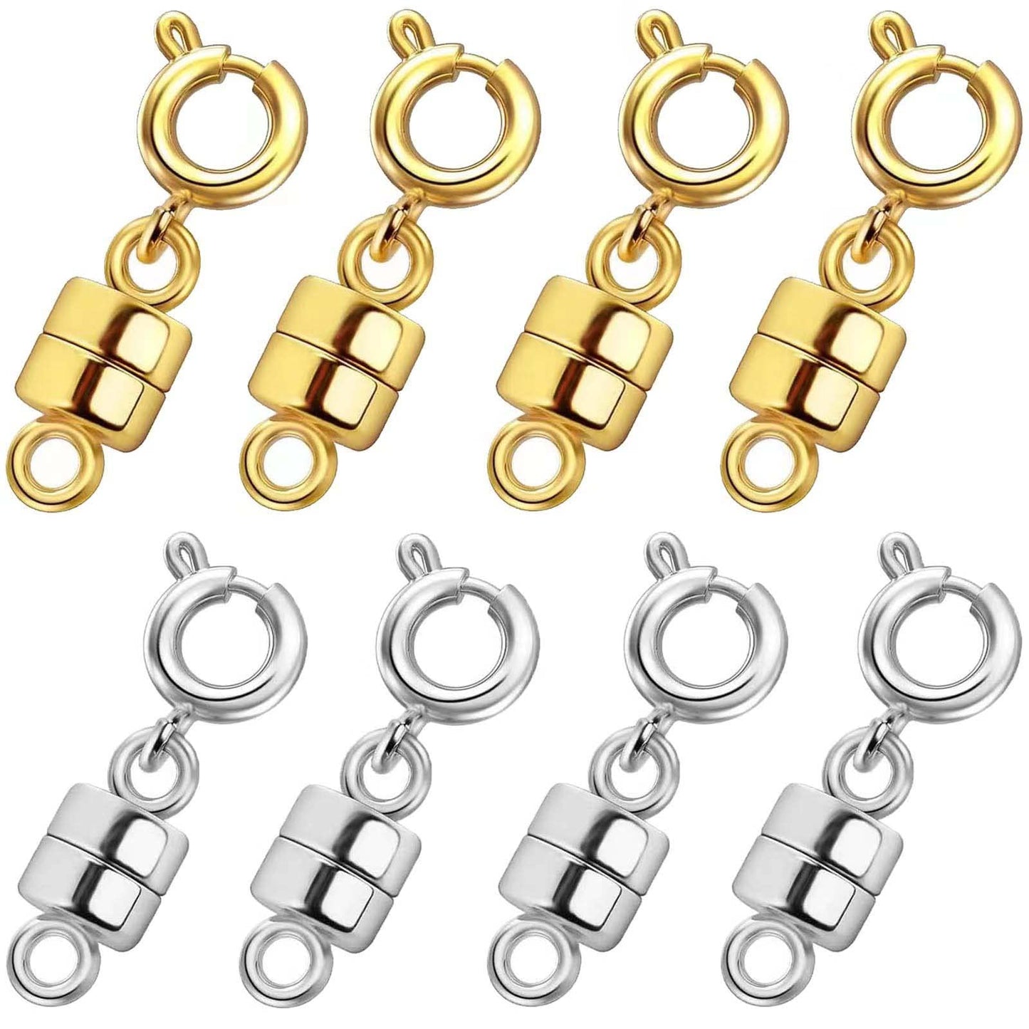 Magnetic Necklace Clasps and Closures 18K Gold and Silver Plated Bracelet Converter Clasp,Suitable for Necklaces Chain Extender