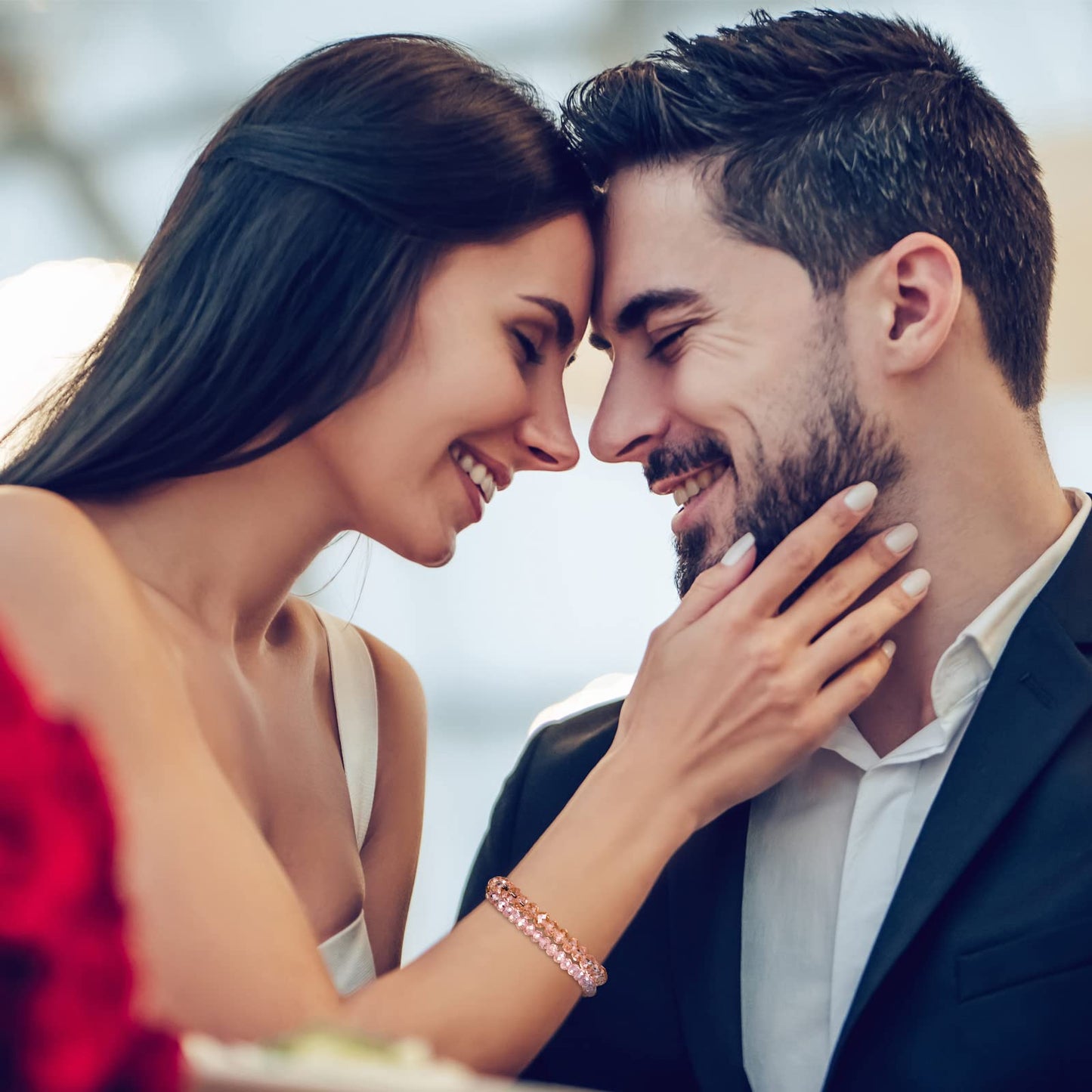 600 Pcs Crystal Glass Beads for Jewelry Making Bulk Faceted Gemstone Rondelle Loose Beads for Bracelet DIY Crafts 8 mm, 6 mm, 4 mm(Pink AB Color)