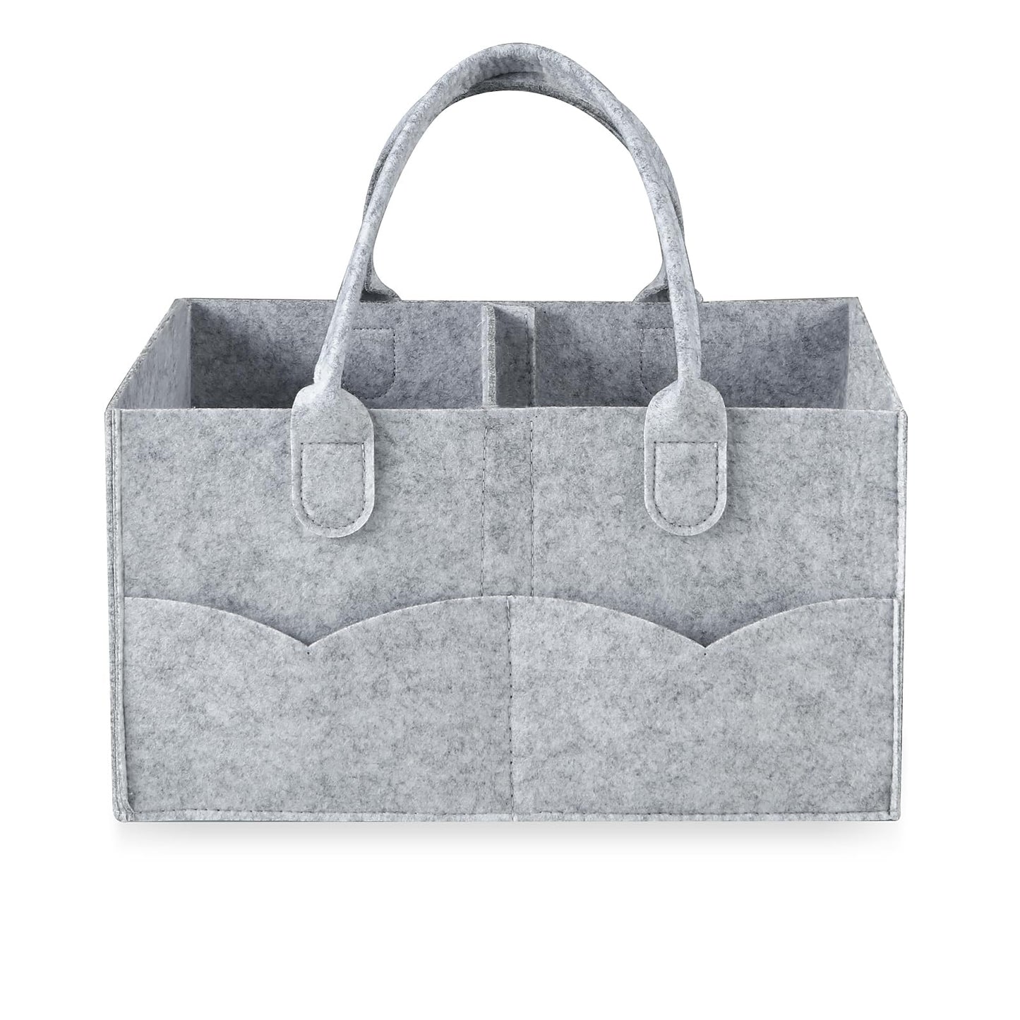 PandaEar Baby Diaper Caddy Organizer, Portable Diaper Holder Organizer Nursery Storage Basket for Wipes & baby stuff, Collapsible Baby Organizer with Divided Design (Grey)