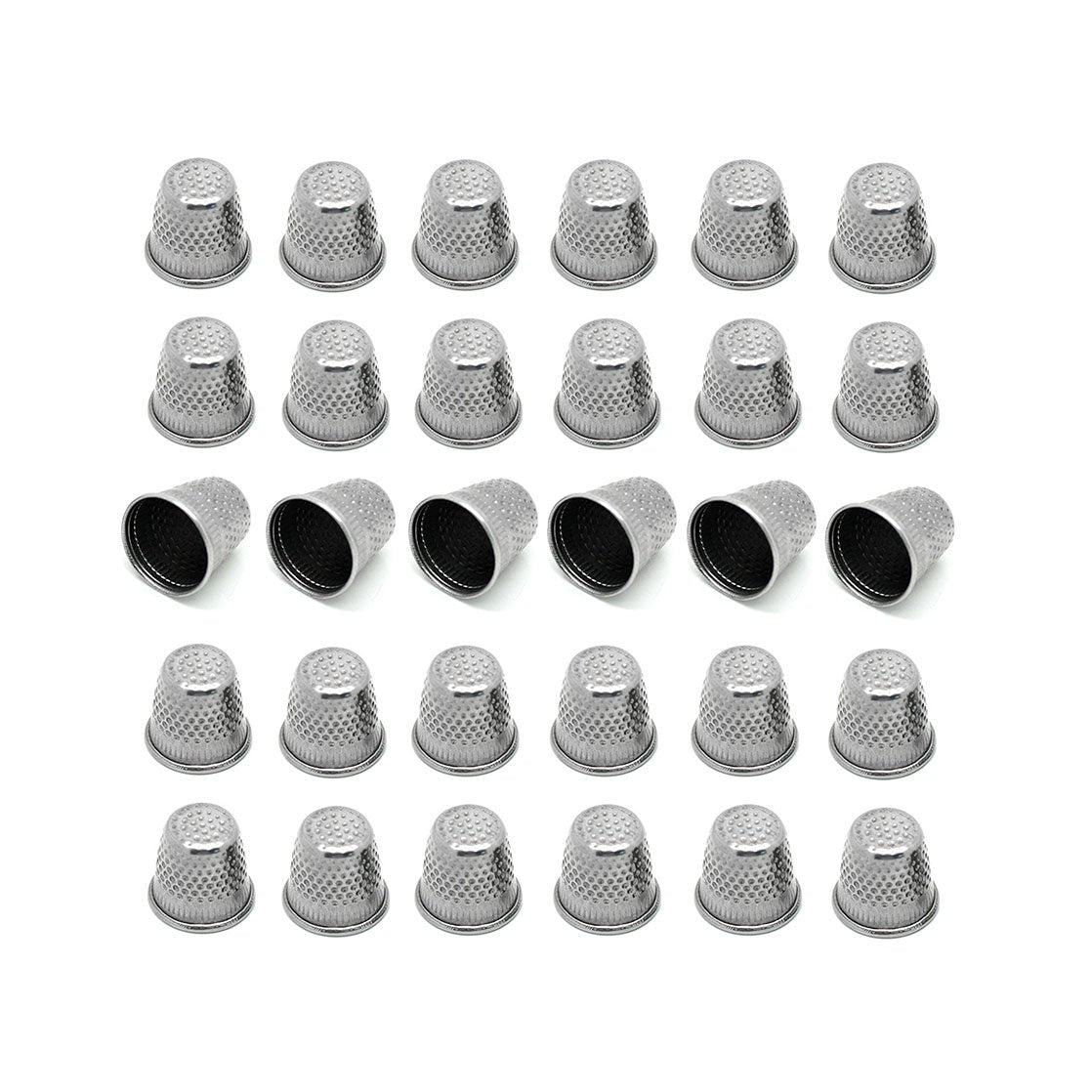 LGEGE 30PCs Silver toned Vintage DIY Crafts Metal Sewing Thimbles, Sewing Thimble (Size (Approx):19mm x 18mm)