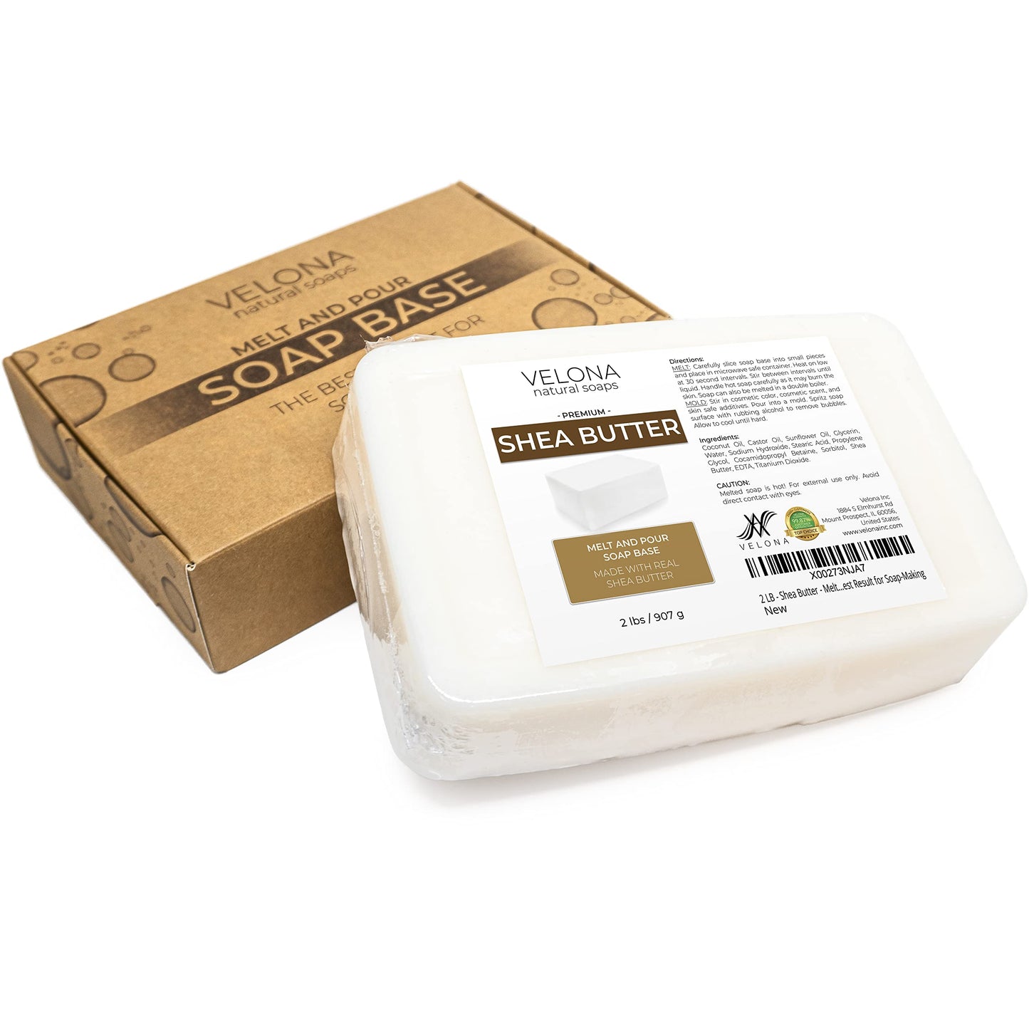 velona 2 LB - Shea Butter - Melt and Pour Soap Base SLS/SLES free | Natural Bars for The Best Result for Soap-Making