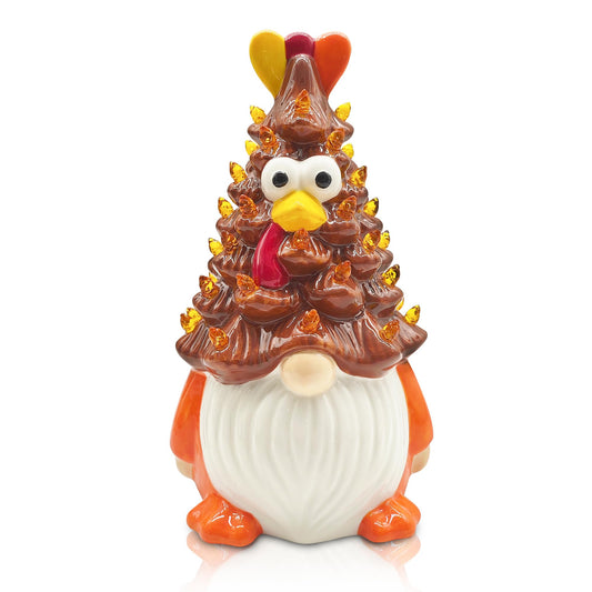 Thanksgiving Decorations, Thanksgiving Gnomes Ceramic Tree Decor, Ceramic Turkey Gnome Tree Decor, Turkey Decorations Indoor