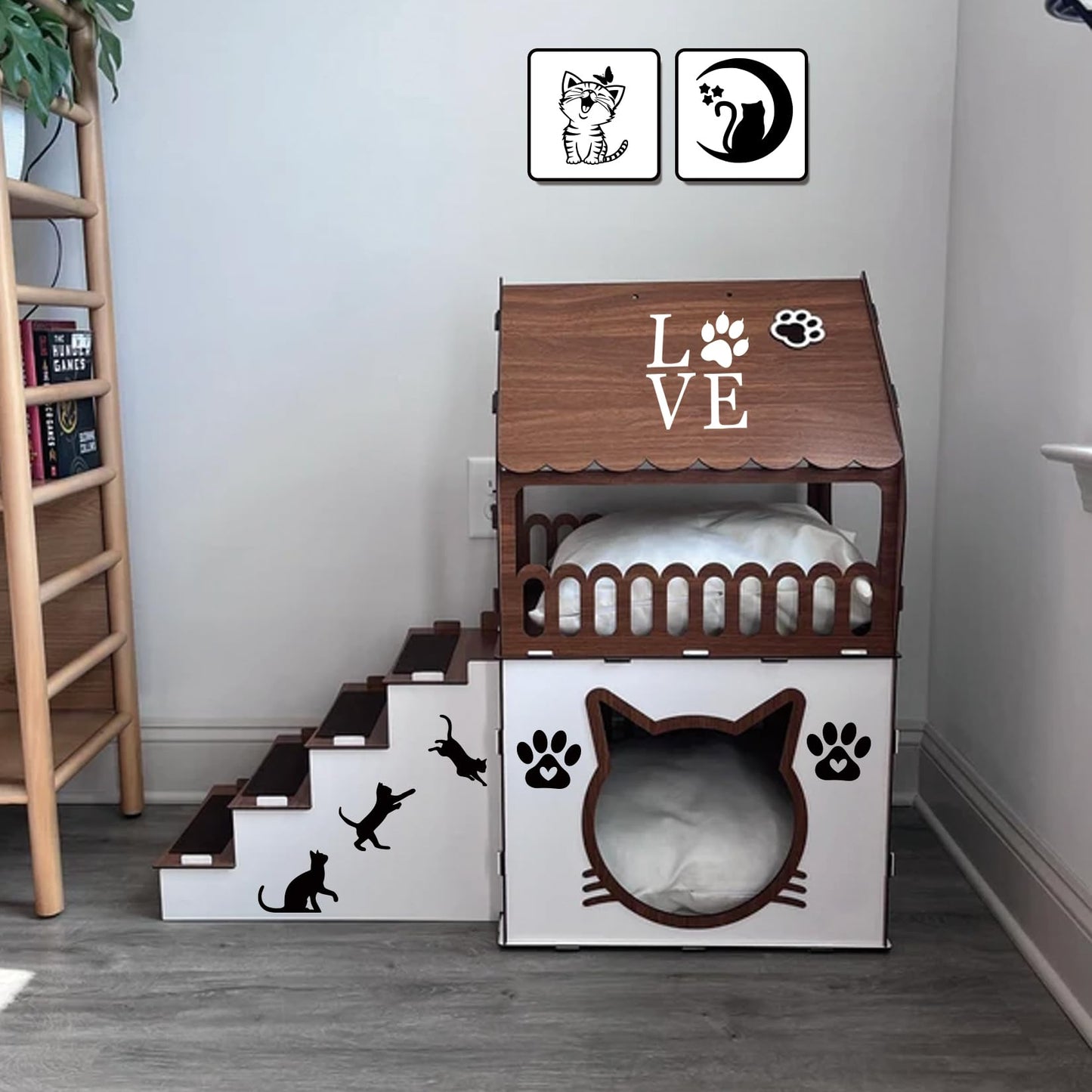 Small Stencils for Painting on Wood Reusable, 3 Inch Reusable Stencil for Craft Ornament Paint Template Stencils for Wall Card Rock Wood Signs Coasters Canvas Home Decor (cat)