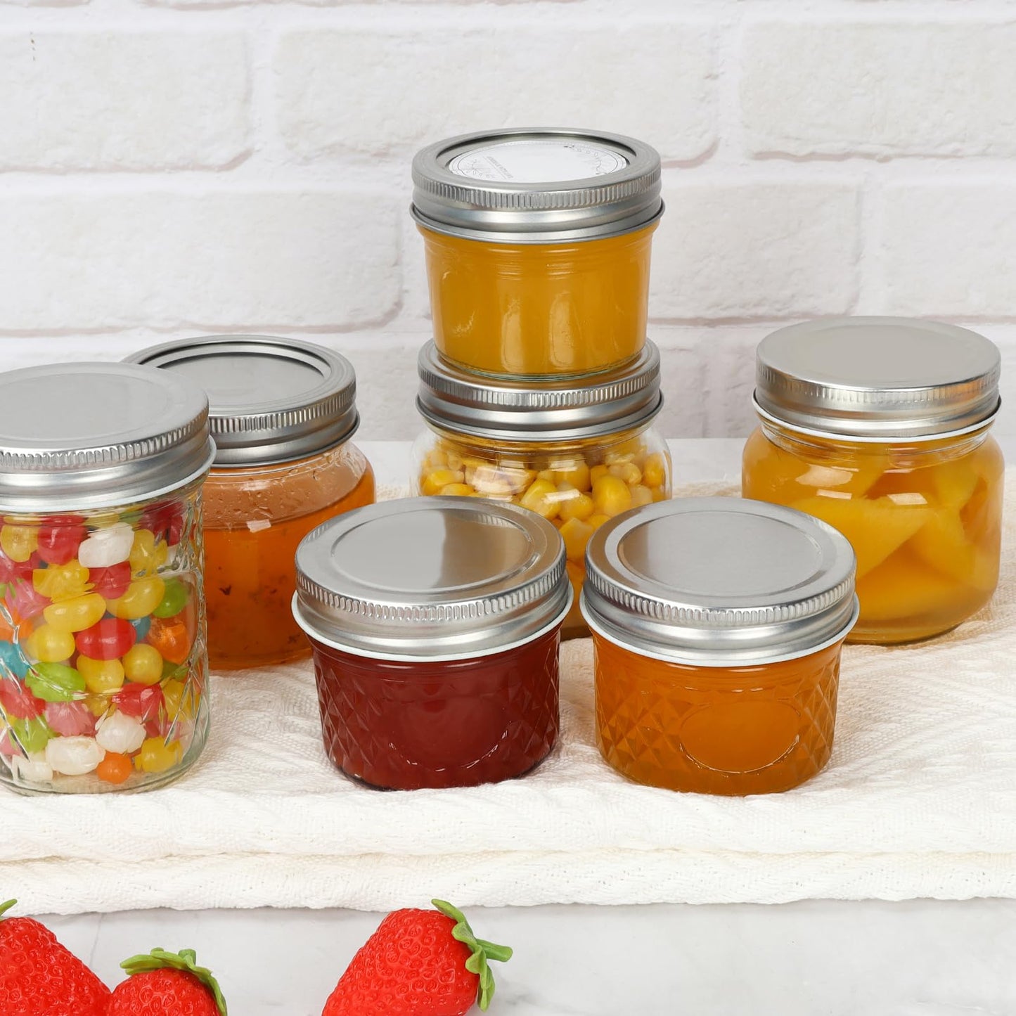 4 oz Mason Jar with Airtight Lids,20 Pack Wide Mouth Small Glass Mason Jars,100ml Mini Glass Canning Jar Kitchen Storage Jars for Jams,Fruits Salad,Baby Foods,Jellies,Spices,Nuts,Handmade Desserts
