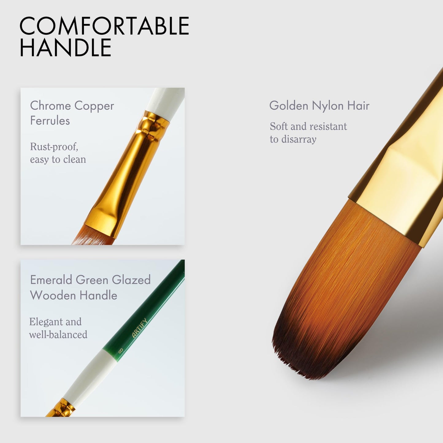 18 Piece Paint Brush Set, ARTIFY 15 Acrylic Paint Brushes, Palette Knife, and 2 Sponges, Professional Artist Paint Brushes for Acrylics, Watercolors, Gouache, Canvas, and Face Painting, Green