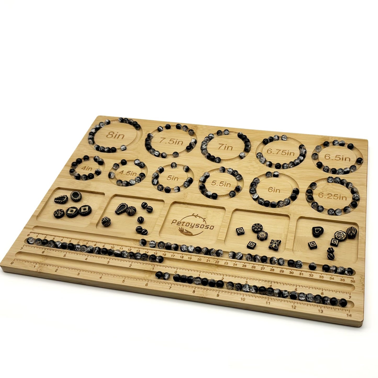 Bead Boards for Jewelry Making, Thicken Bamboo Beading Board for Jewelry Bracelet Making, Bracelet Bead Board, Bracelet Bead Board for Bracelet, Jewelry Making Supplies 15.3x 11.2x0.5 Inches
