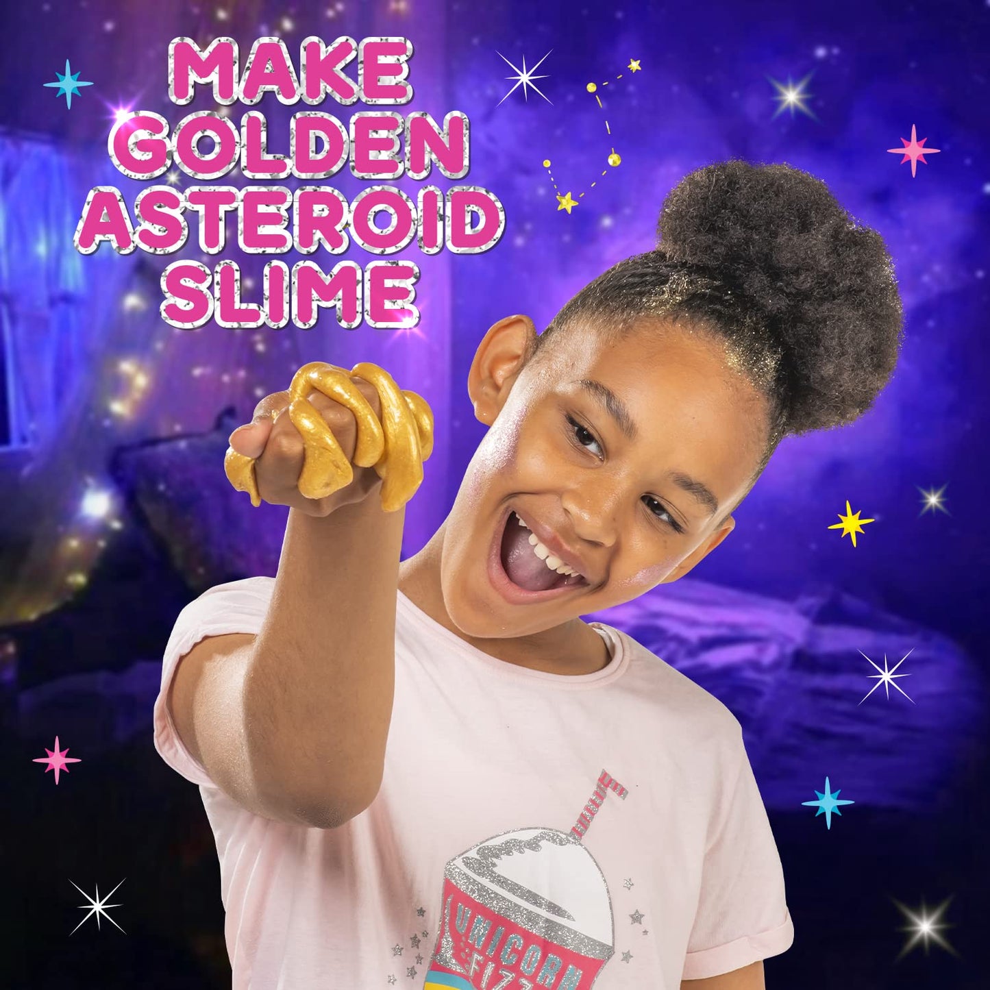 Original Stationery Unicorn Slime Kit for Girls Ages 7–12, DIY Shimmer Slime Set with Glow-in-The-Dark, Pearlescent, Holographic & Glitter Slimes, Creative Craft, Easter & Birthday Gift for Kids