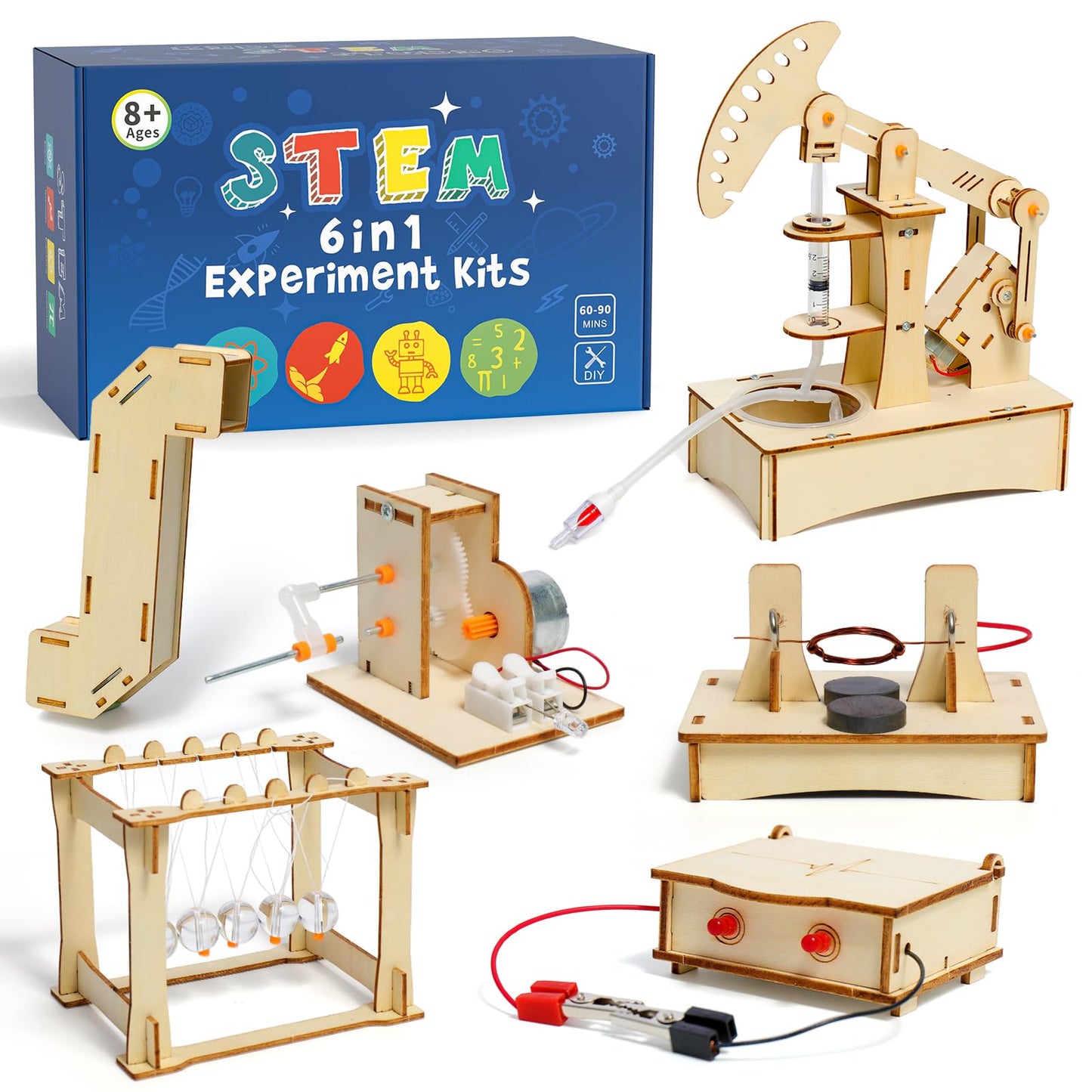 STEM Science Kits for Kids Ages 8-12, Wood Arts and Craft Kits for Boys 6-8, Wooden 3D Puzzles, STEM Toys for Boys Girls Age 8-12 5-7 8 10 12 13 14 Gift Idea.