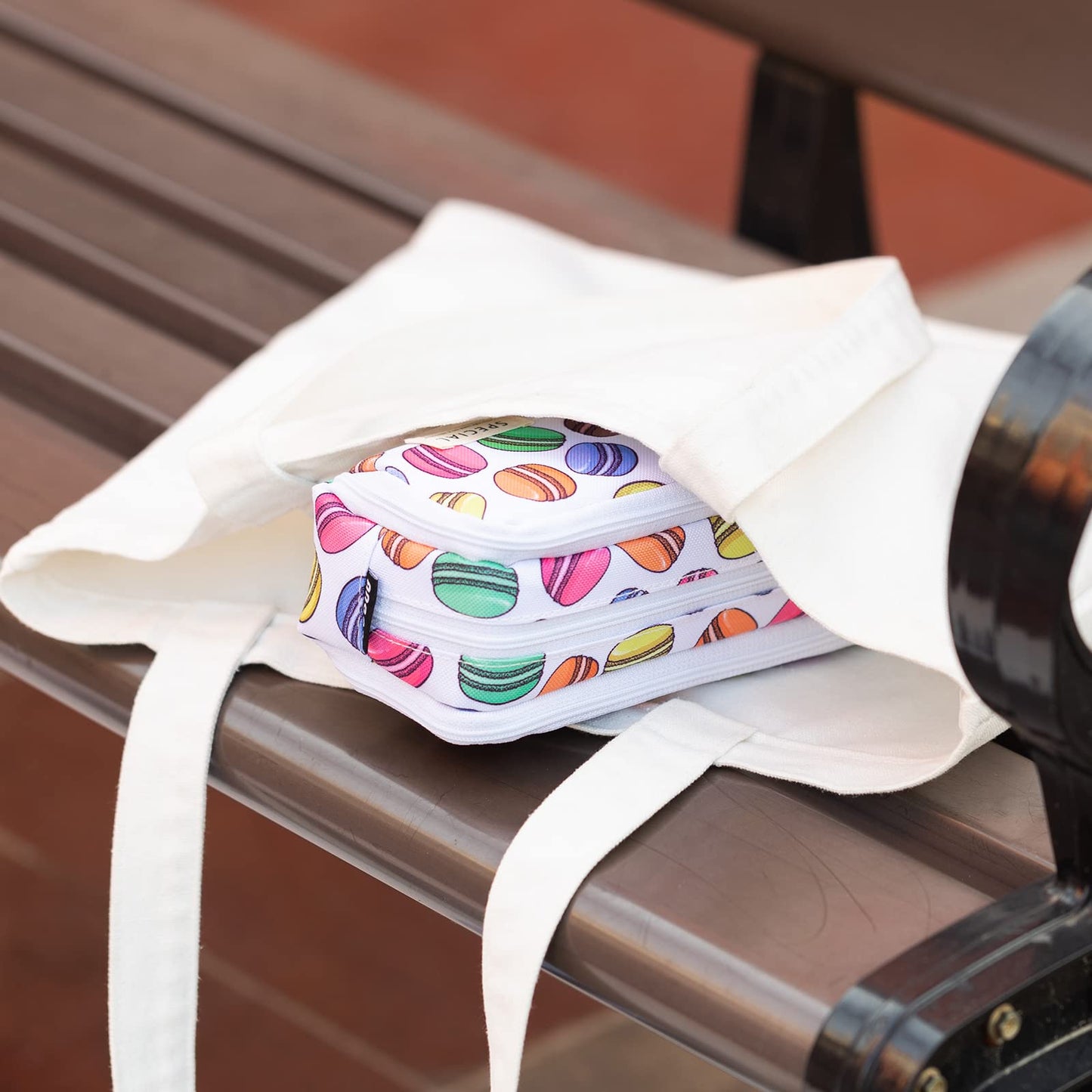 ANGOOBABY Large Pencil Case Big Capacity 3 Compartments Canvas Pencil Pouch for Teen Boys Girls School Students (White Macaron)