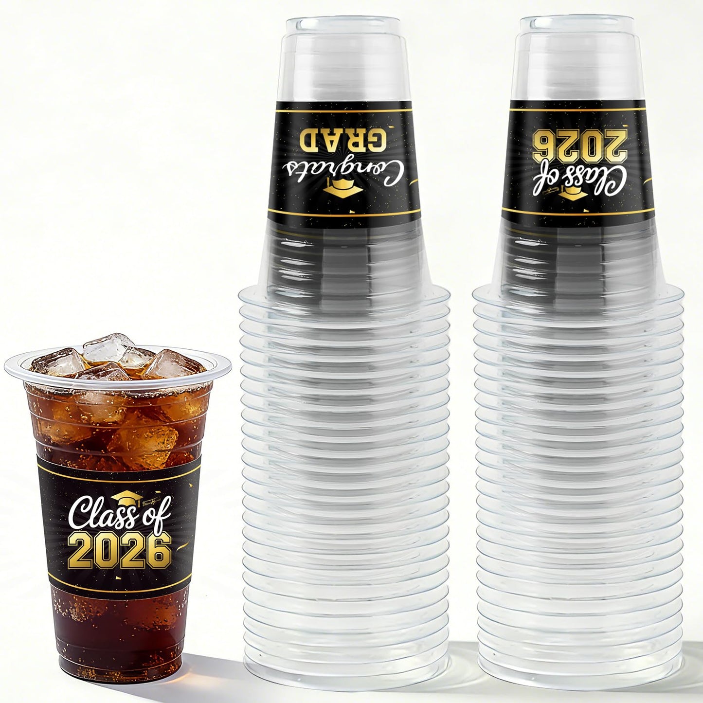 HongyiTime 50 Pack 16 oz Graduation Cups - Graduation Party Supplies & Favors