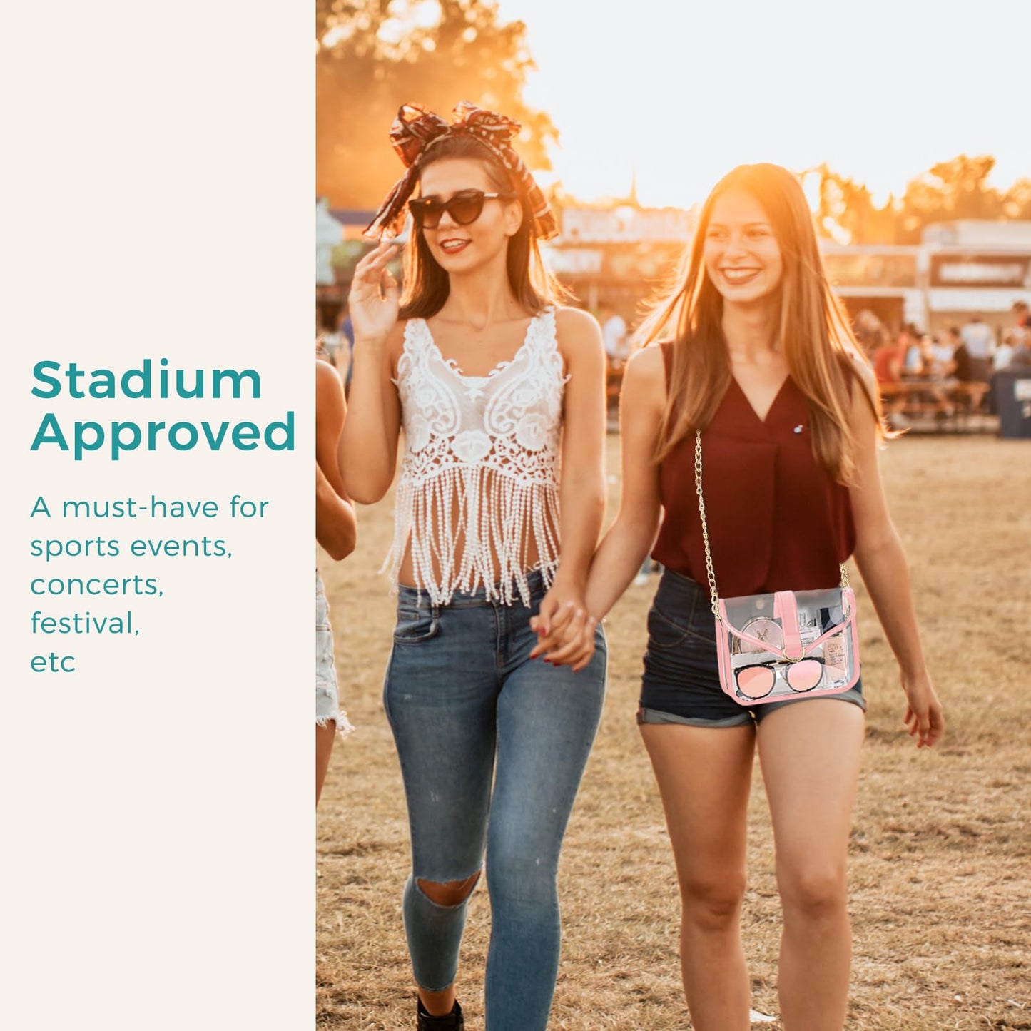 ProCase Clear Purse for Women, Crossbody Handbag Stadium Approved See Through Shoulder Bag for Concert Game Sport Event