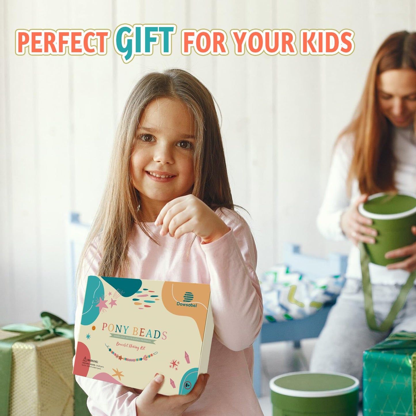 Dowsabel Bracelet Making Kit, 48 Colors Pony Beads Friendship Bracelet Kit Letter Beads Heart Beads for Jewelry Making, DIY Arts and Crafts Gifts Toys for Girls and Adults