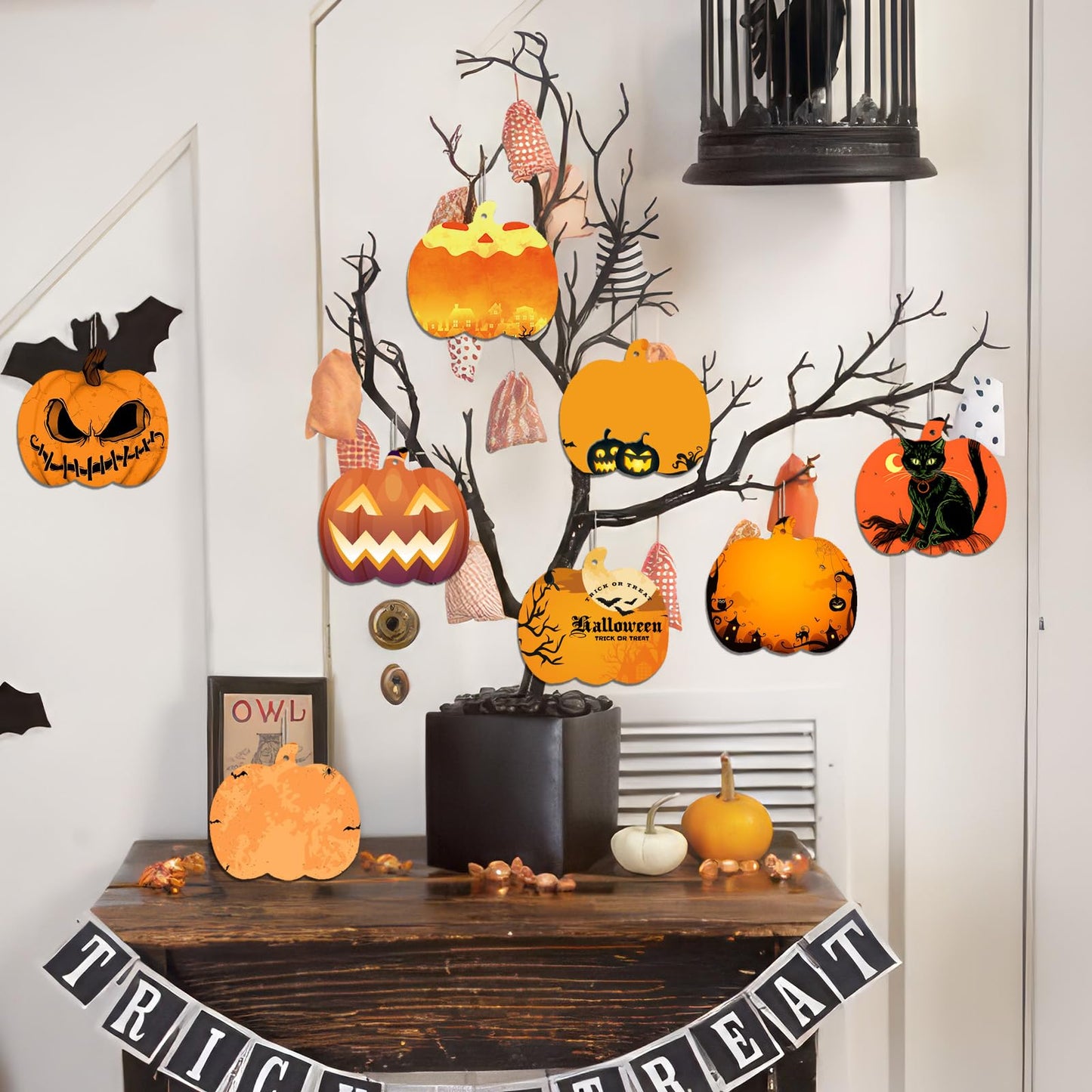 60 Pcs Thanksgiving Pumpkin Wooden Cutouts Unfinished Wood Crafts Pumpkin Wooden Pumpkins Ornaments to Paint Decorations DIY Blank Fall Pumpkin Shapes Discs Halloween 3.9x3.5 Inch