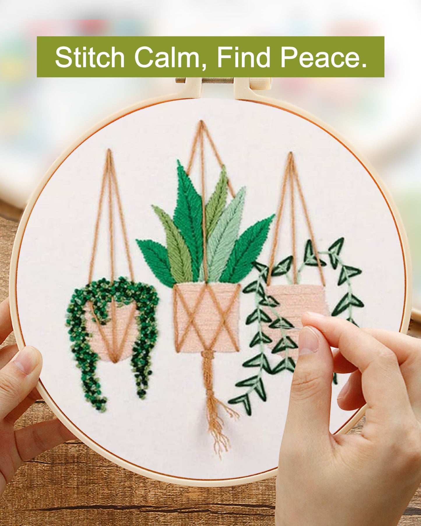 3 Sets Embroidery Kit for Beginners Needlepoint Cross Stitch Kits for Adults,Stitch Learning DIY Sets with Instruction Video,Stamped Floral Patterns,Hoop,Threads,Sewing Hobby