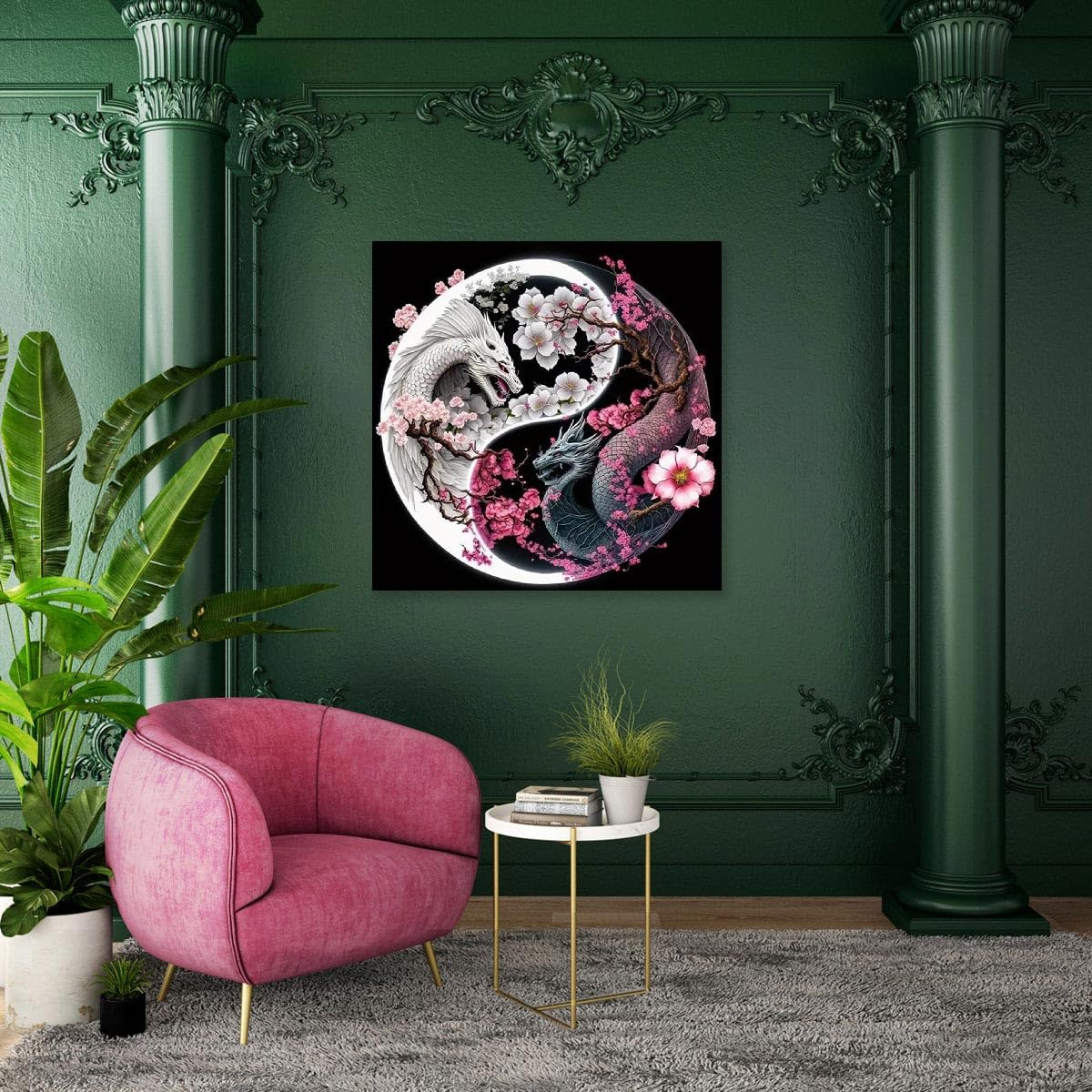 Dragon Stamped Cross Stitch Kits for Beginner, Needlepoint Counted Cross Stitch Kits for Adults, 11 CT Patterns Dimensions Counted Cross Stitch Kits Arts Craft Kits 14x14in (Without Frame)