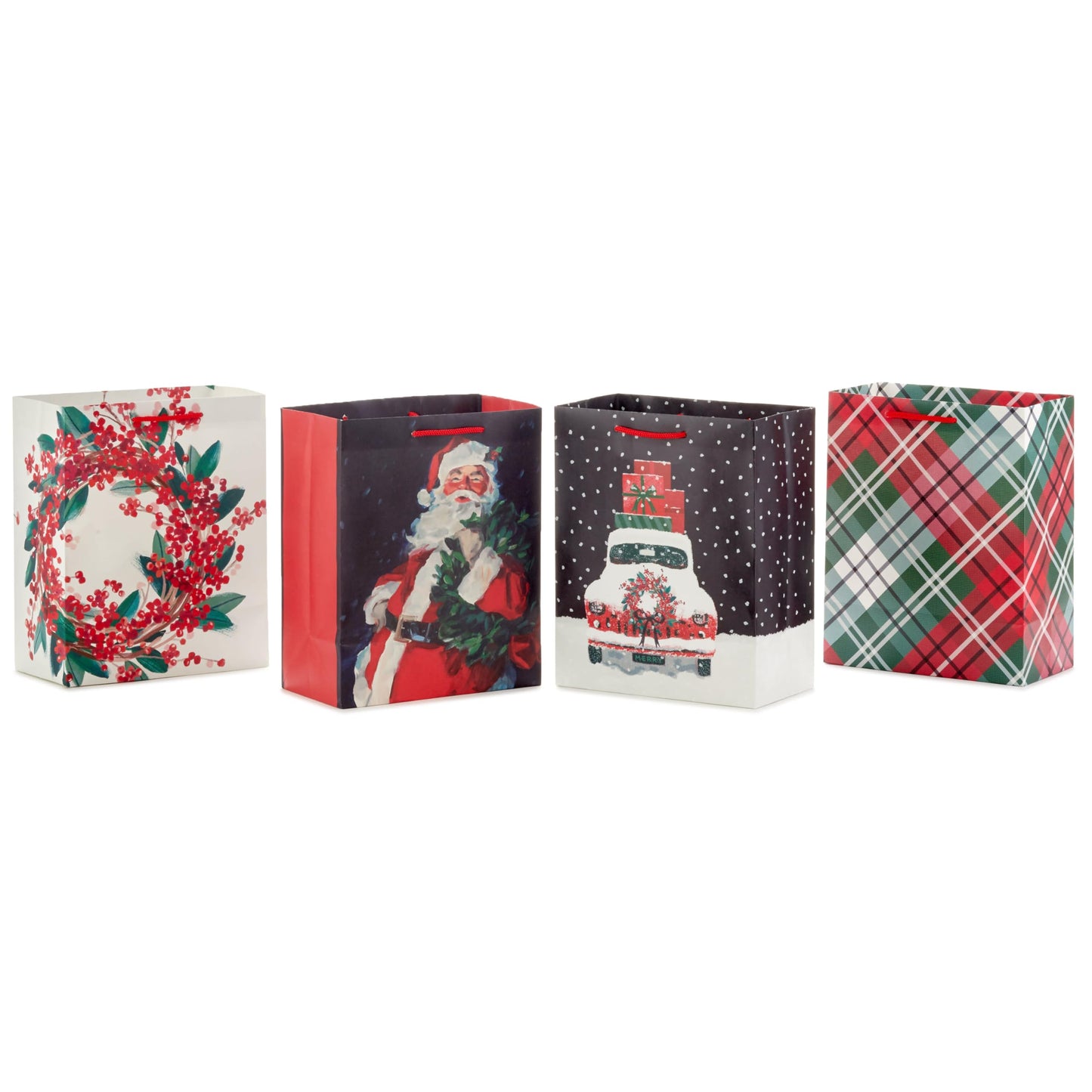 4 Medium Christmas Gift Bags with Handles