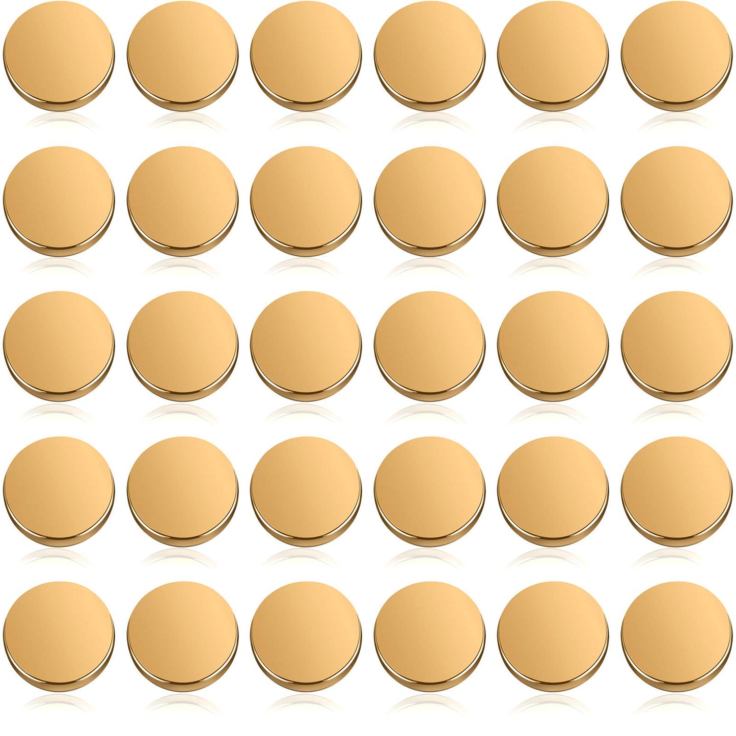 30 Pieces Metal Flat Button Alloy Shank Button Round Shaped Sewing Button Metal Button for Women Suit Woolen Coat Shirt Trousers Sewing Crafts (Gold,25 mm)