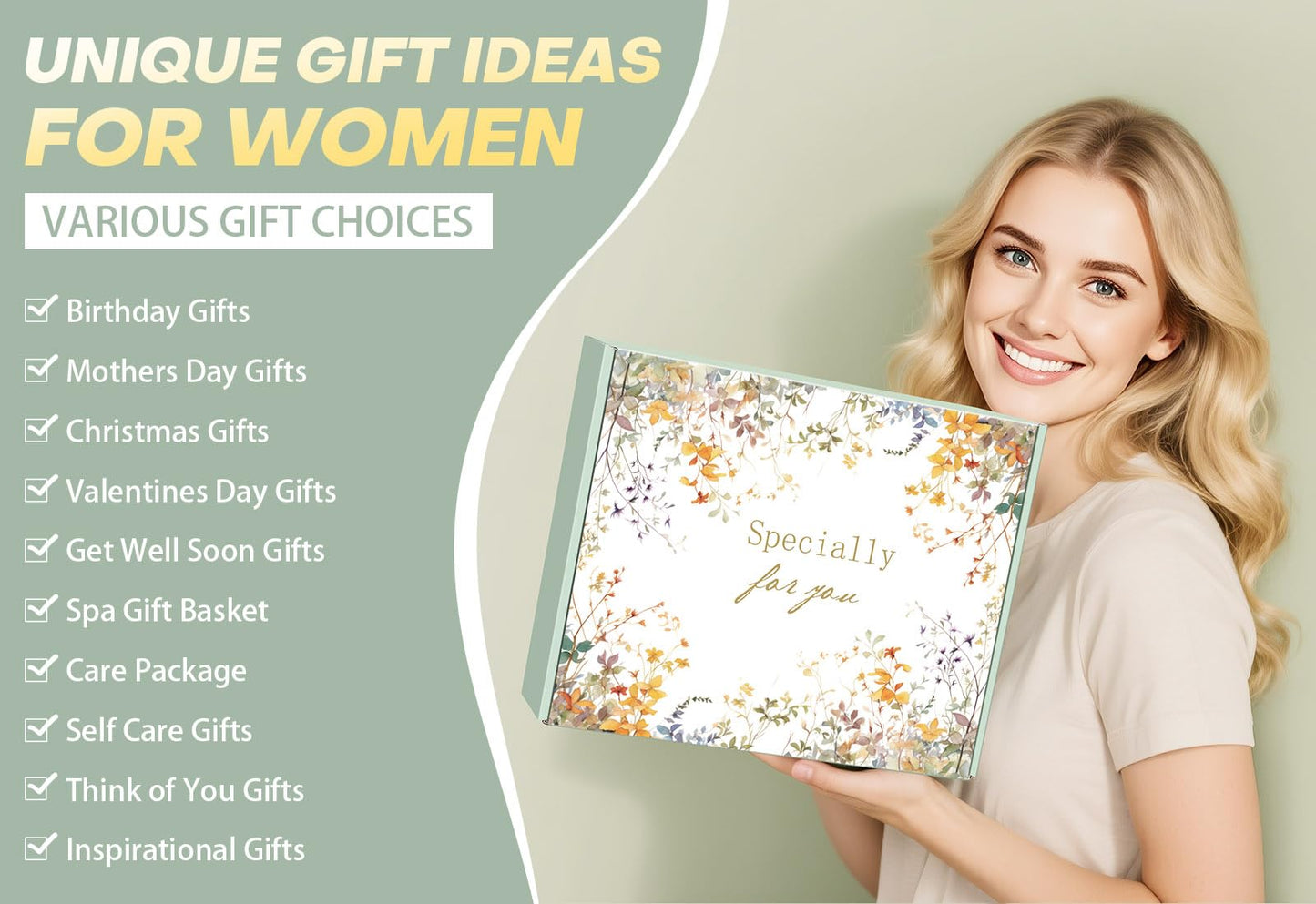 Mothers Day Gifts for Mom Wife Grandma Friends Sister, Birthday Gifts for Women Self Care Spa Gift Baskets for Women, Get Well Soon Gift Baskets Thinking of You Relaxation Stress Relief Care Package