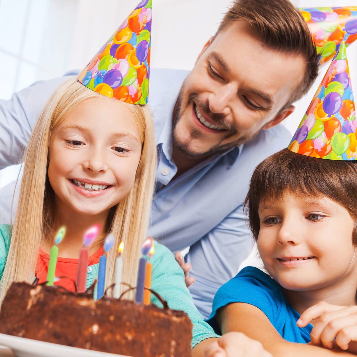 Angel Flames Birthday Cake Candles Happy Birthday Candles with Colored Flames (12pcs per Box, Holders Included) (12, Medium)