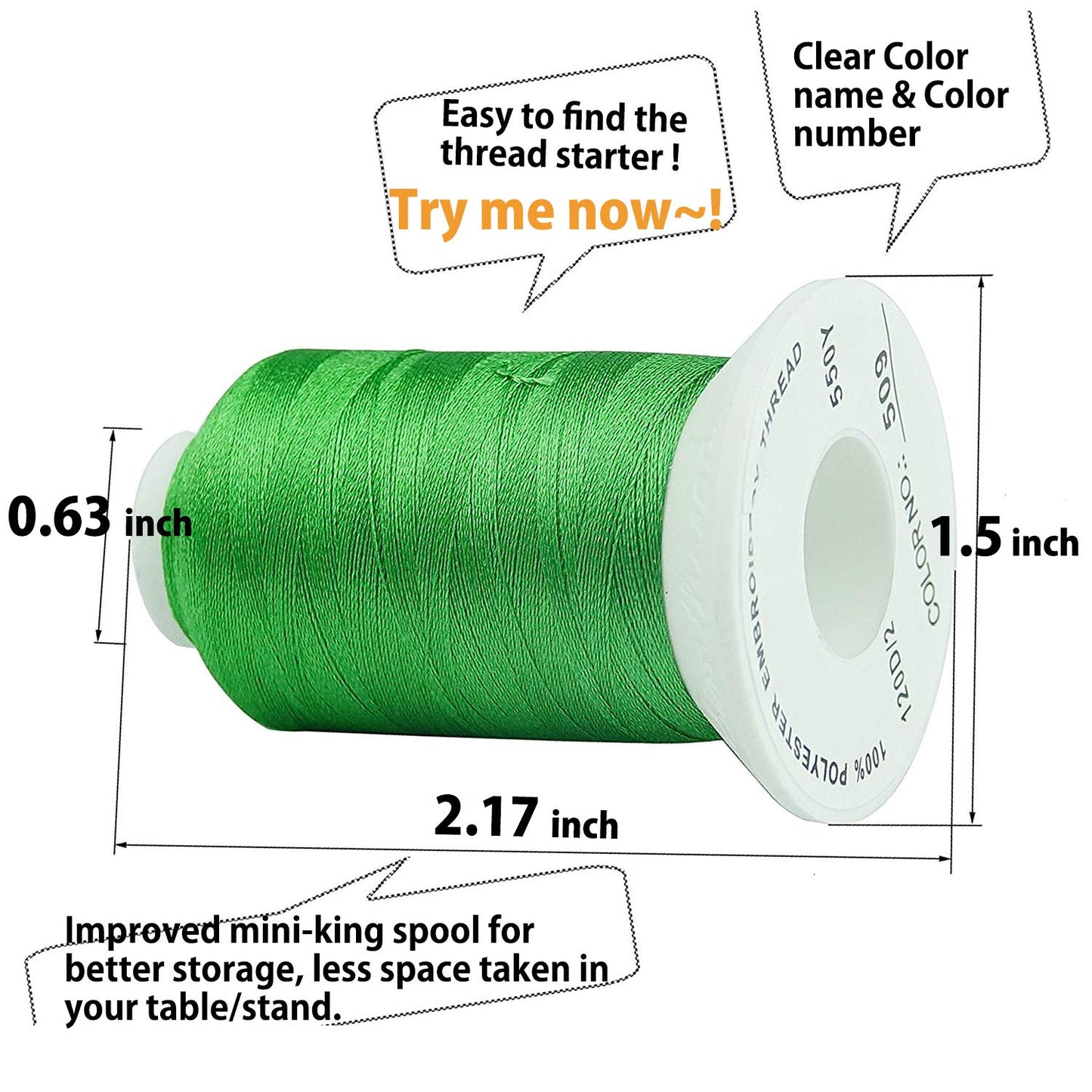 Simthread 40 Colors 40 Weight Polyester Embroidery Machine Thread Kit 550Y(500M) Compatible with Brother Babylock Janome Singer Husqvarna Bernina Embroidery and Sewing Machines