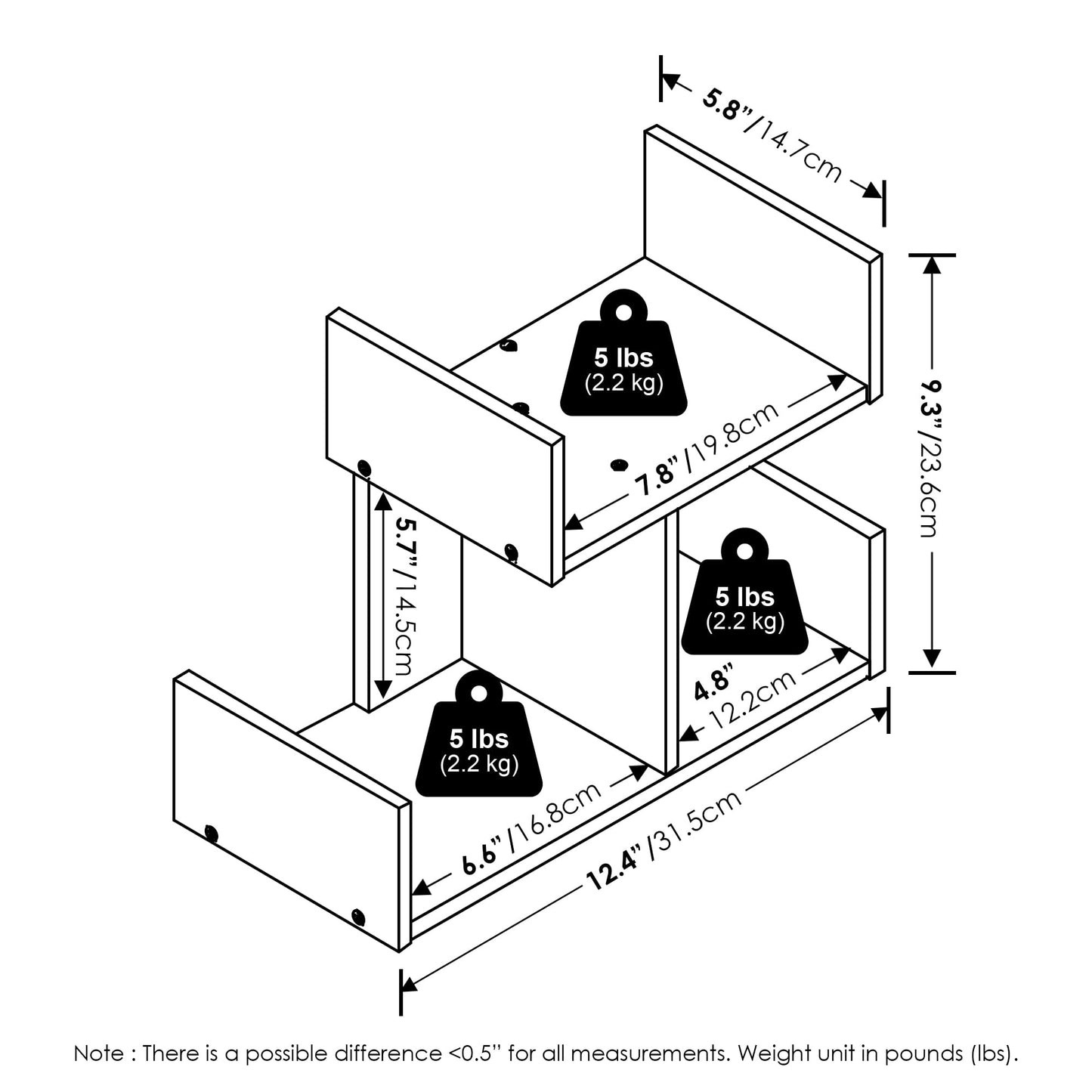 Furinno Hermite Wooden Desktop Bookshelf Storage Organizer for Home and Office Supplies, Bauhaus Oak